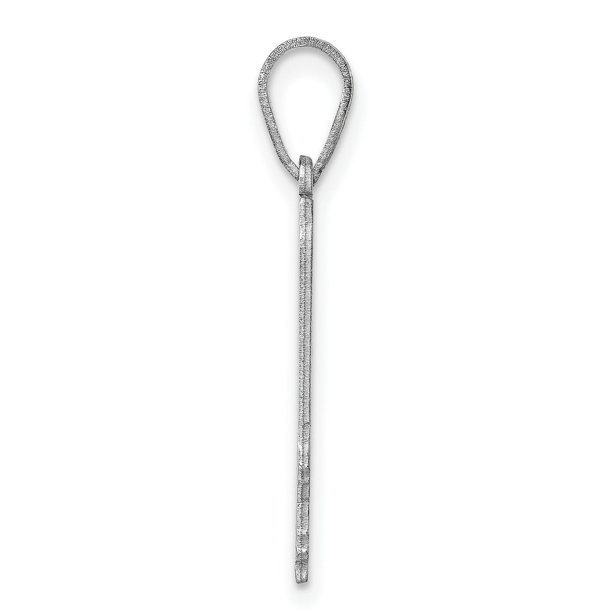 Polished Illinois State Shaped Charm Pendant in Real 14k White Gold