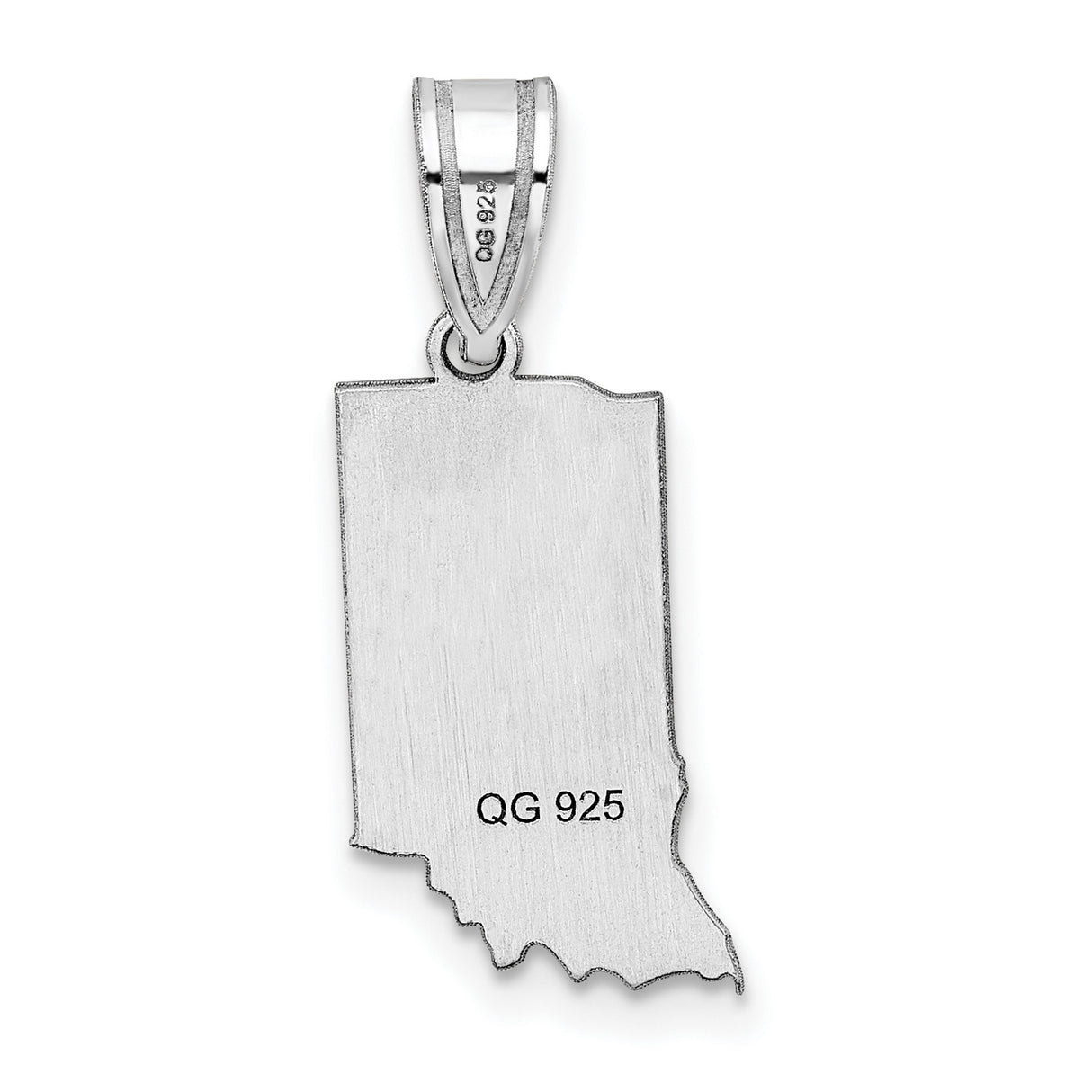 14k White Gold Indiana State Pendant, Minimalist USA Map Charm for Women or Unisex Wear