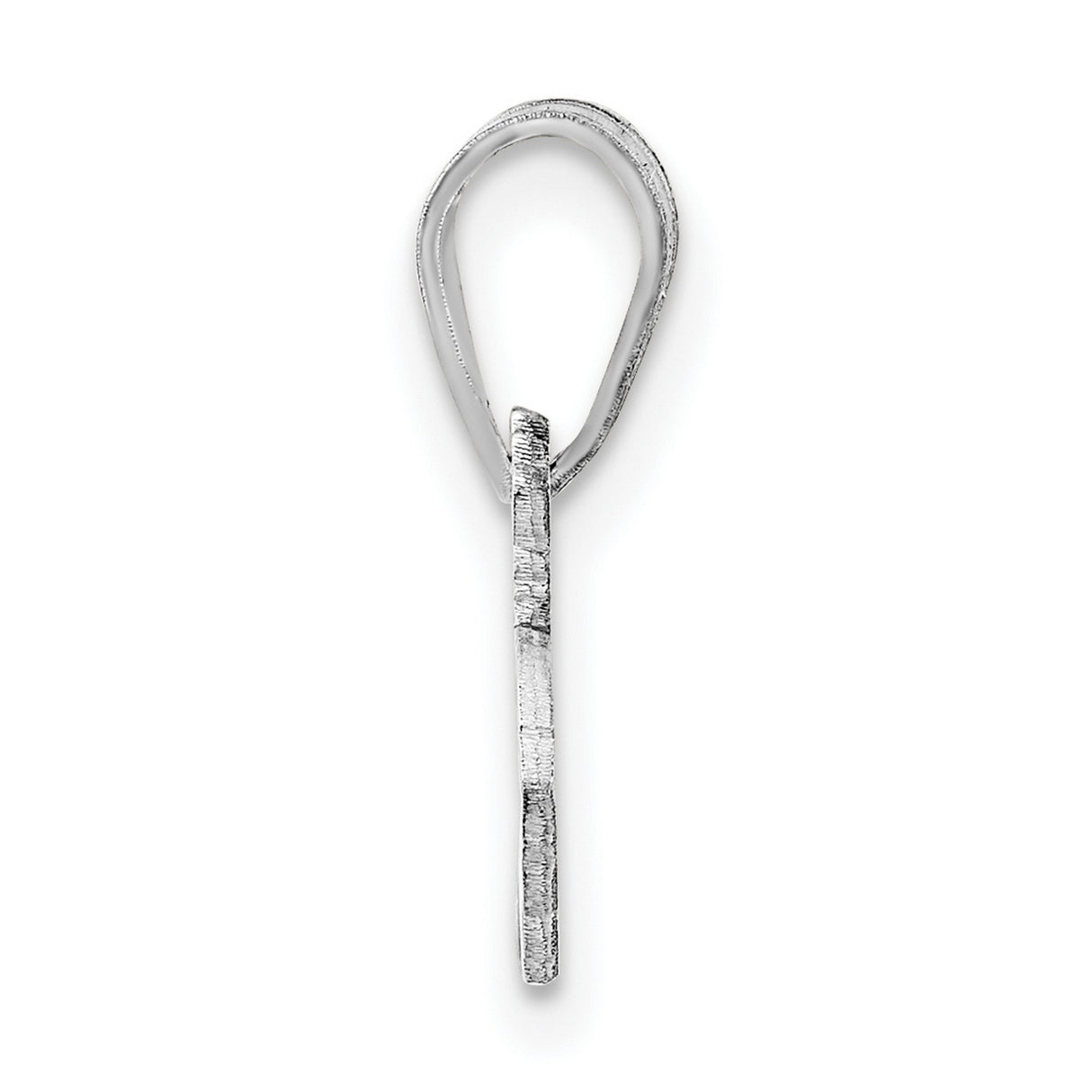 Polished Massachusetts State Shaped Charm Pendant in Real 14k White Gold