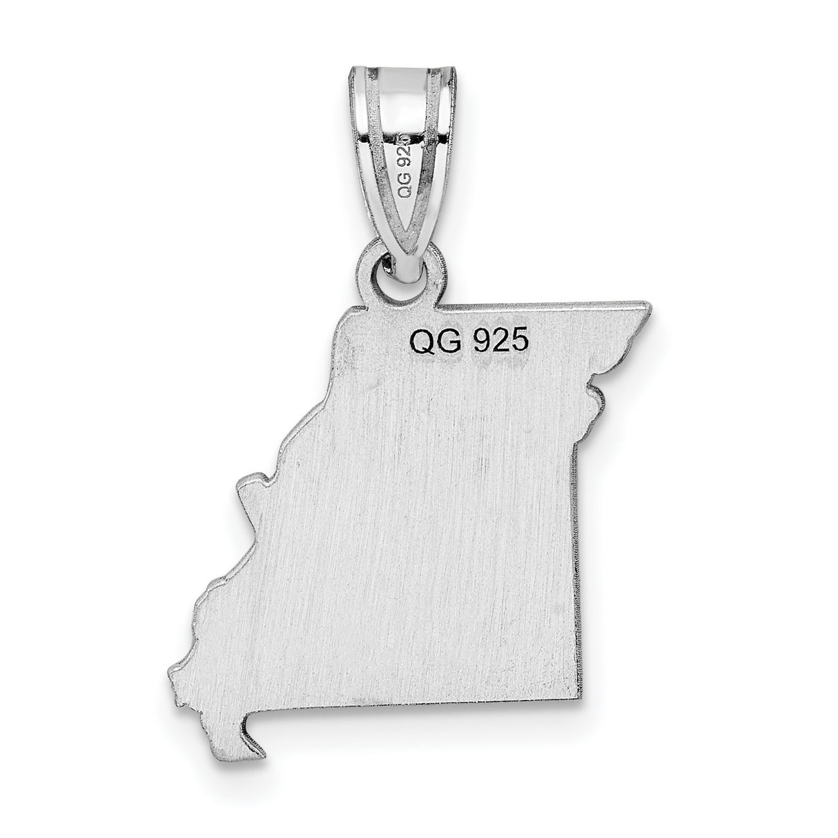 Polished Missouri State Shaped Charm Pendant in Real 14k White Gold
