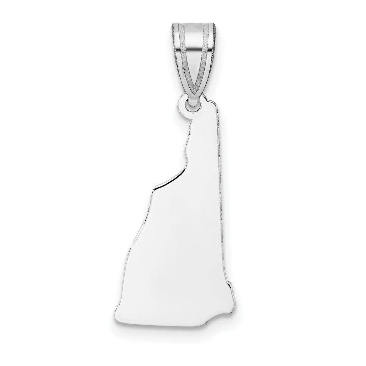 New Hampshire State Charm Pendant in Real 14k White Gold