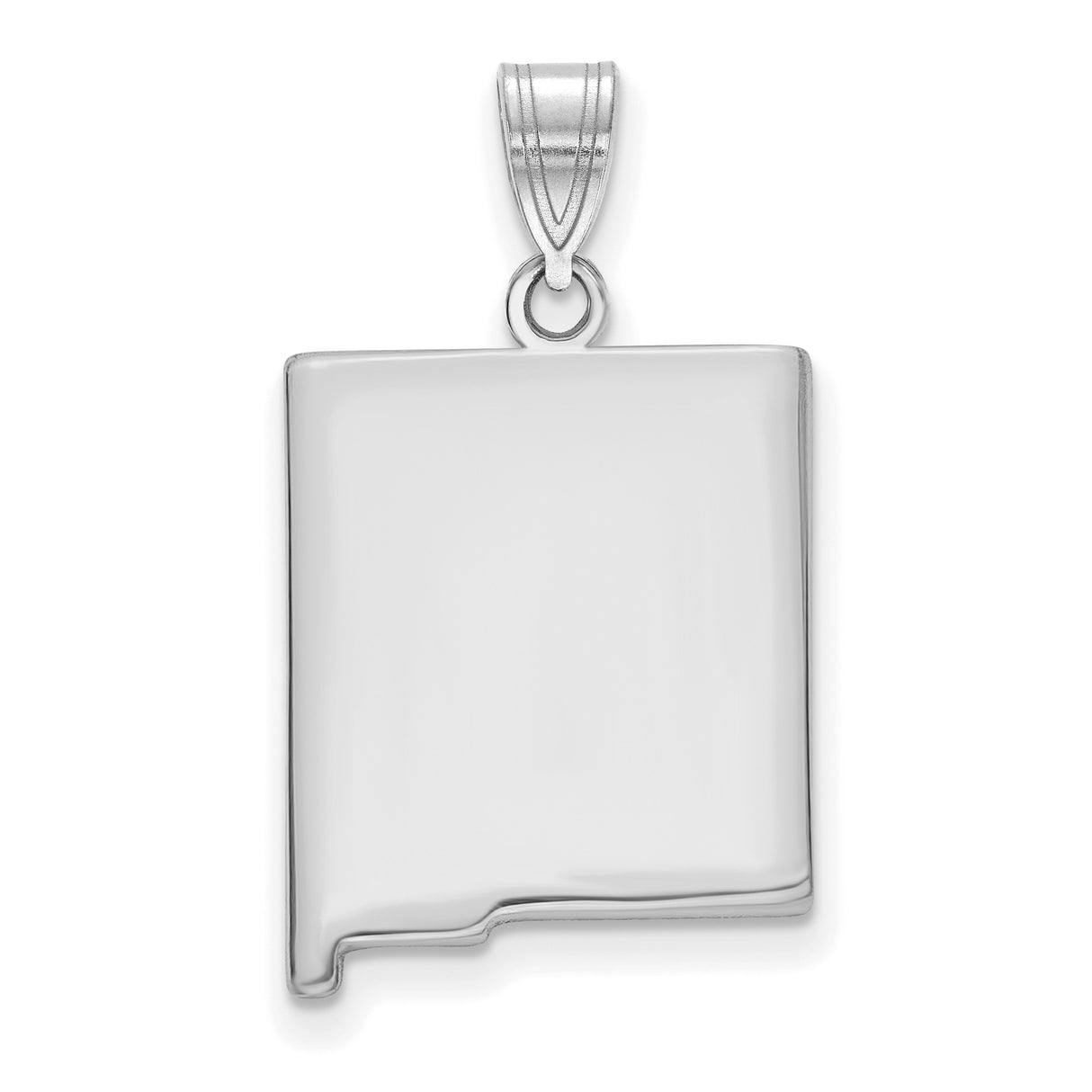 New Mexico State Charm Pendant in Real 14k White Gold