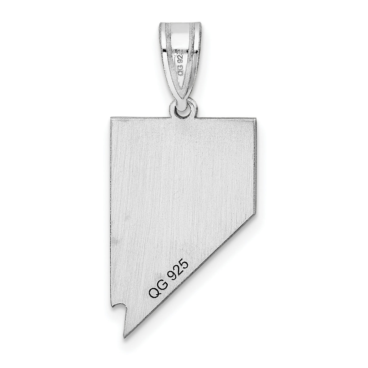 Sterling Silver Nevada Pendant with Polished Cutout Design, Minimalist State Outline Charm