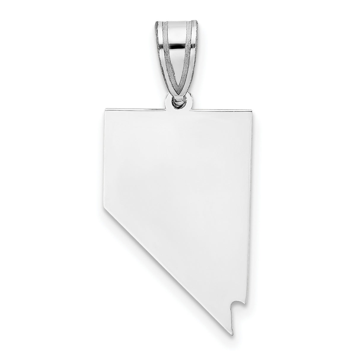 Nevada State Charm Pendant in Real 14k White Gold