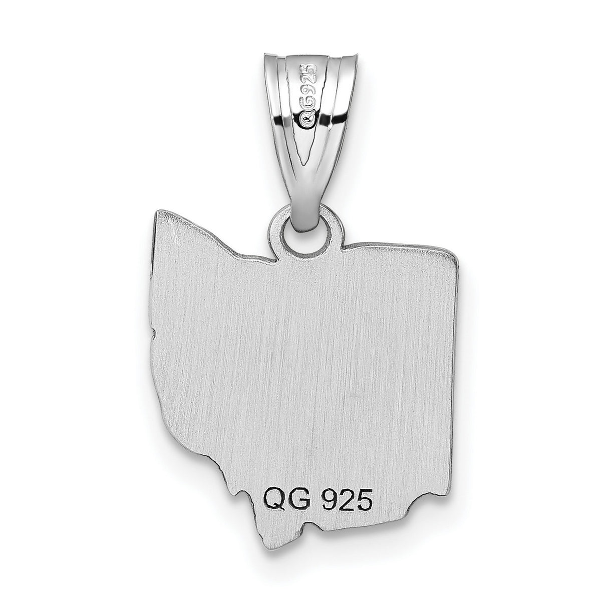 Ohio State Charm Pendant in Real 14k White Gold