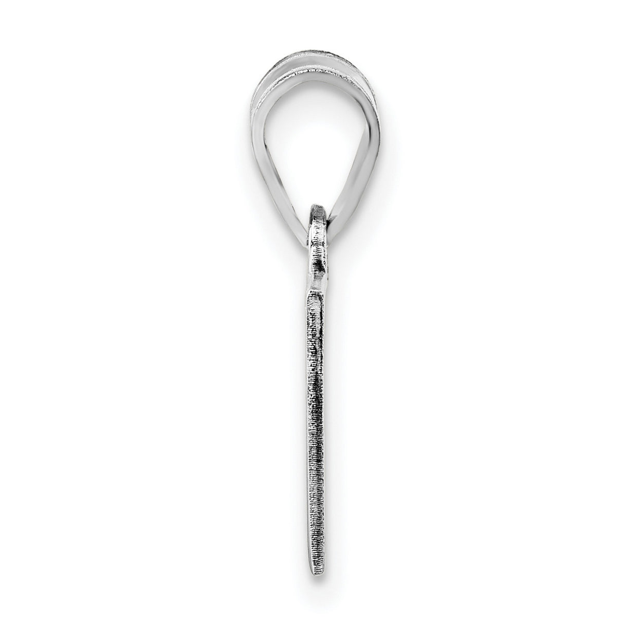 14k White Gold Oklahoma State Pendant, Polished Outline Map Charm for Women or Unisex