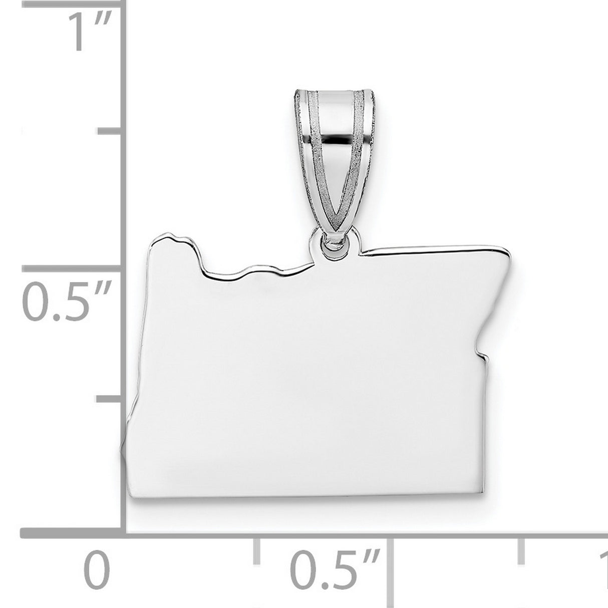 Oregon State Charm Pendant in Real 14k White Gold