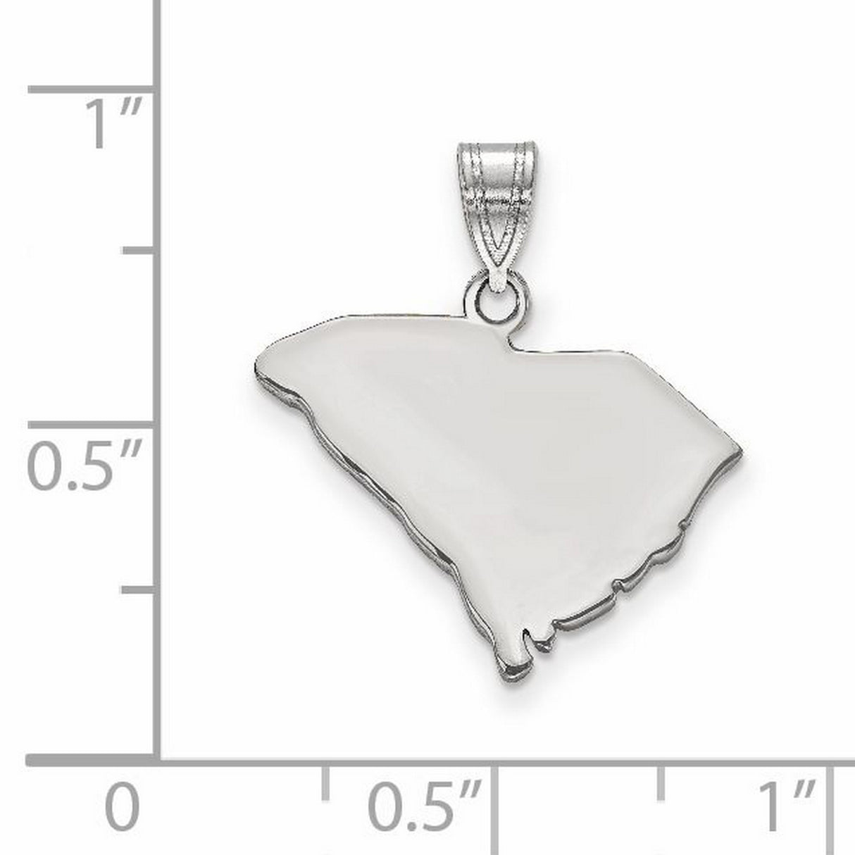 South Carolina State Charm Pendant in Real 14k White Gold