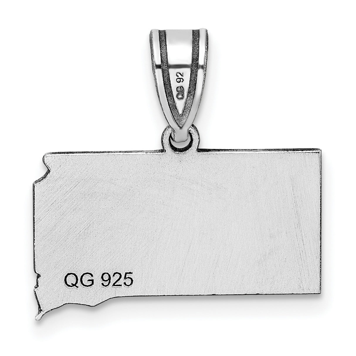 14k White Gold South Dakota State Outline Pendant, Minimalist USA Map Charm