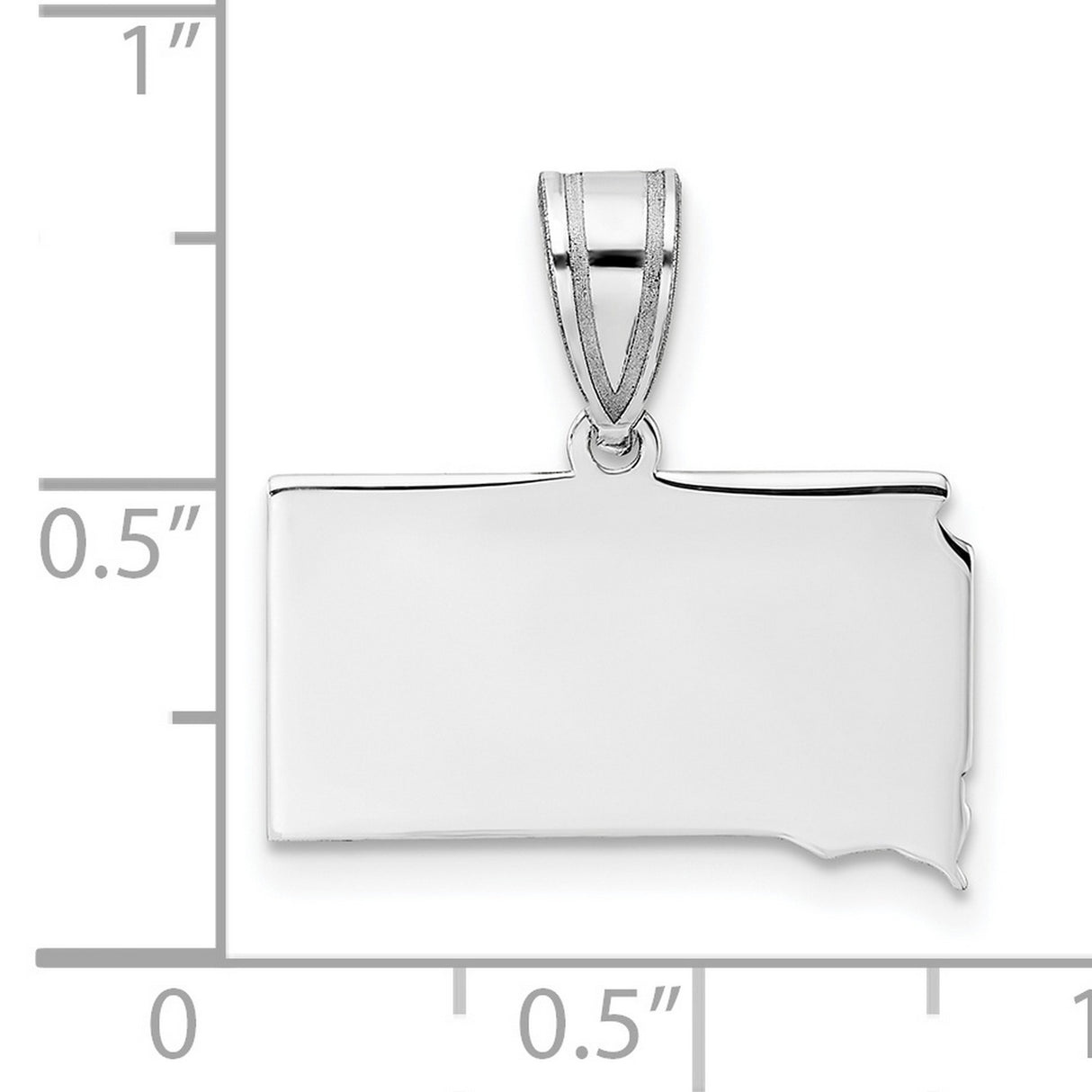 14k White Gold South Dakota State Outline Pendant, Minimalist USA Map Charm