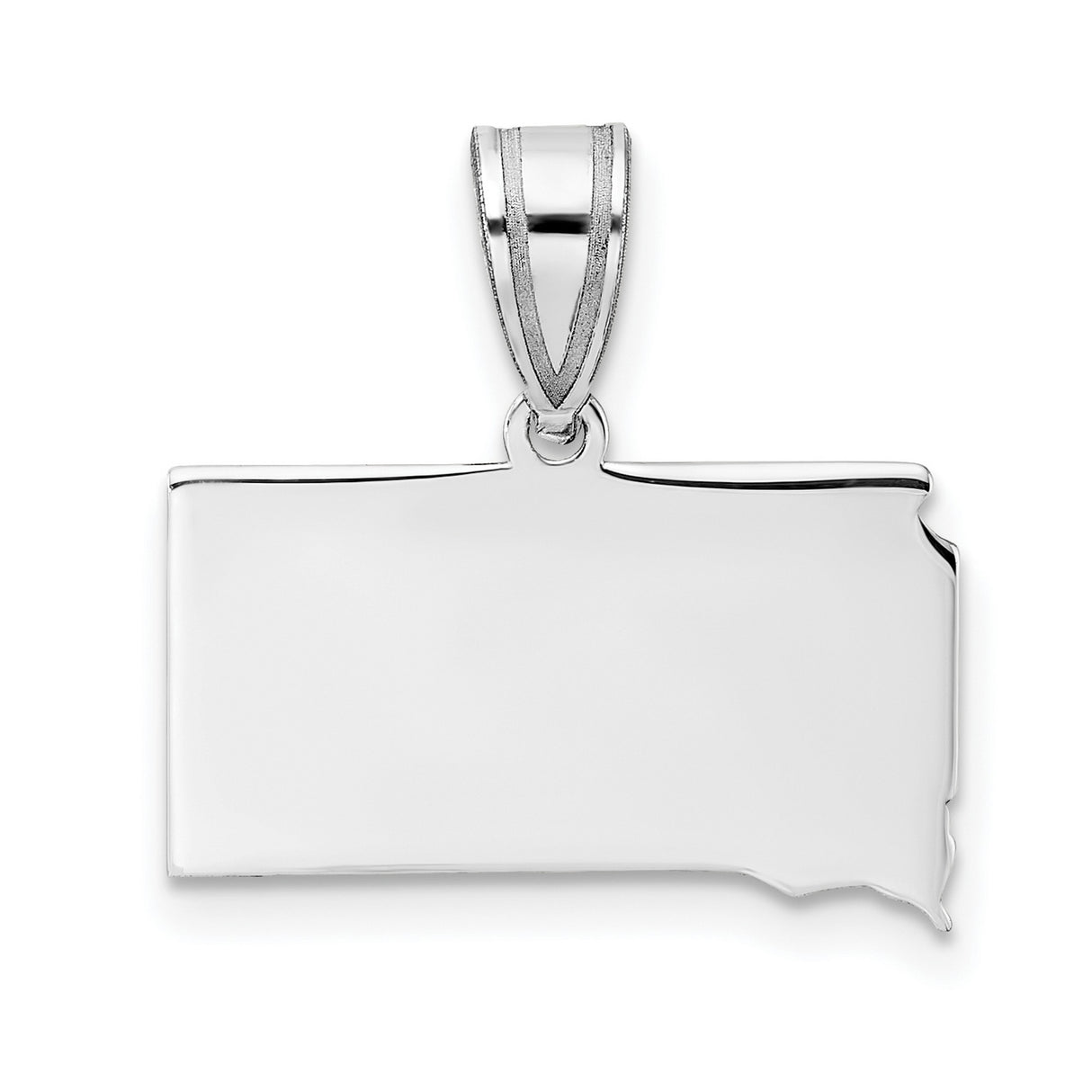 14k White Gold South Dakota State Outline Pendant, Minimalist USA Map Charm