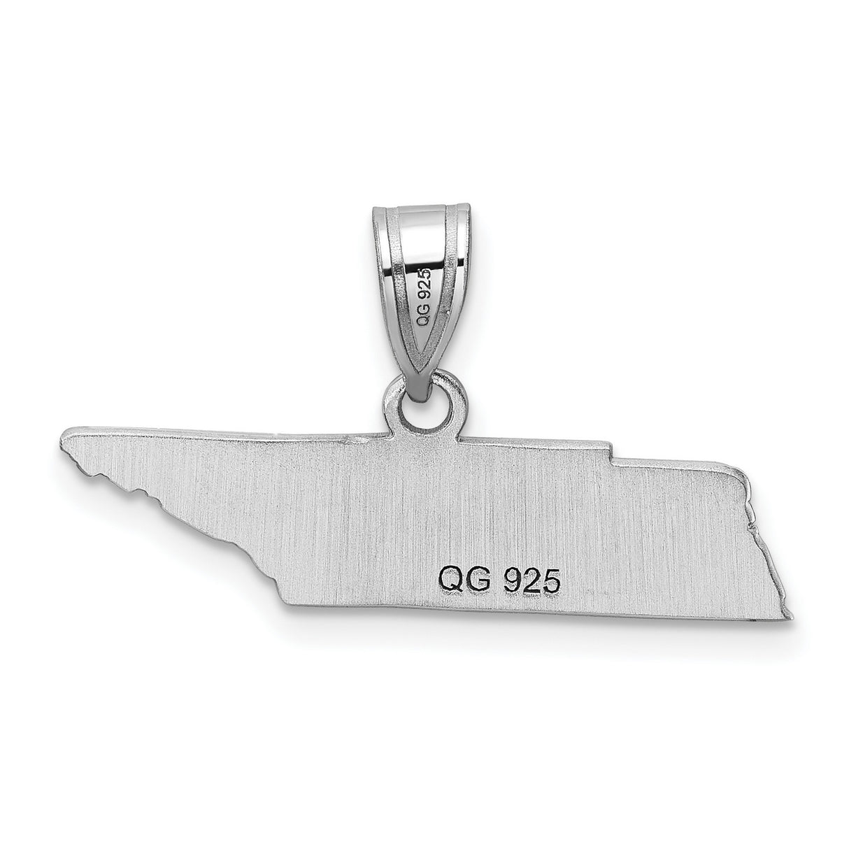Tennessee State Charm Pendant in Real 14k White Gold