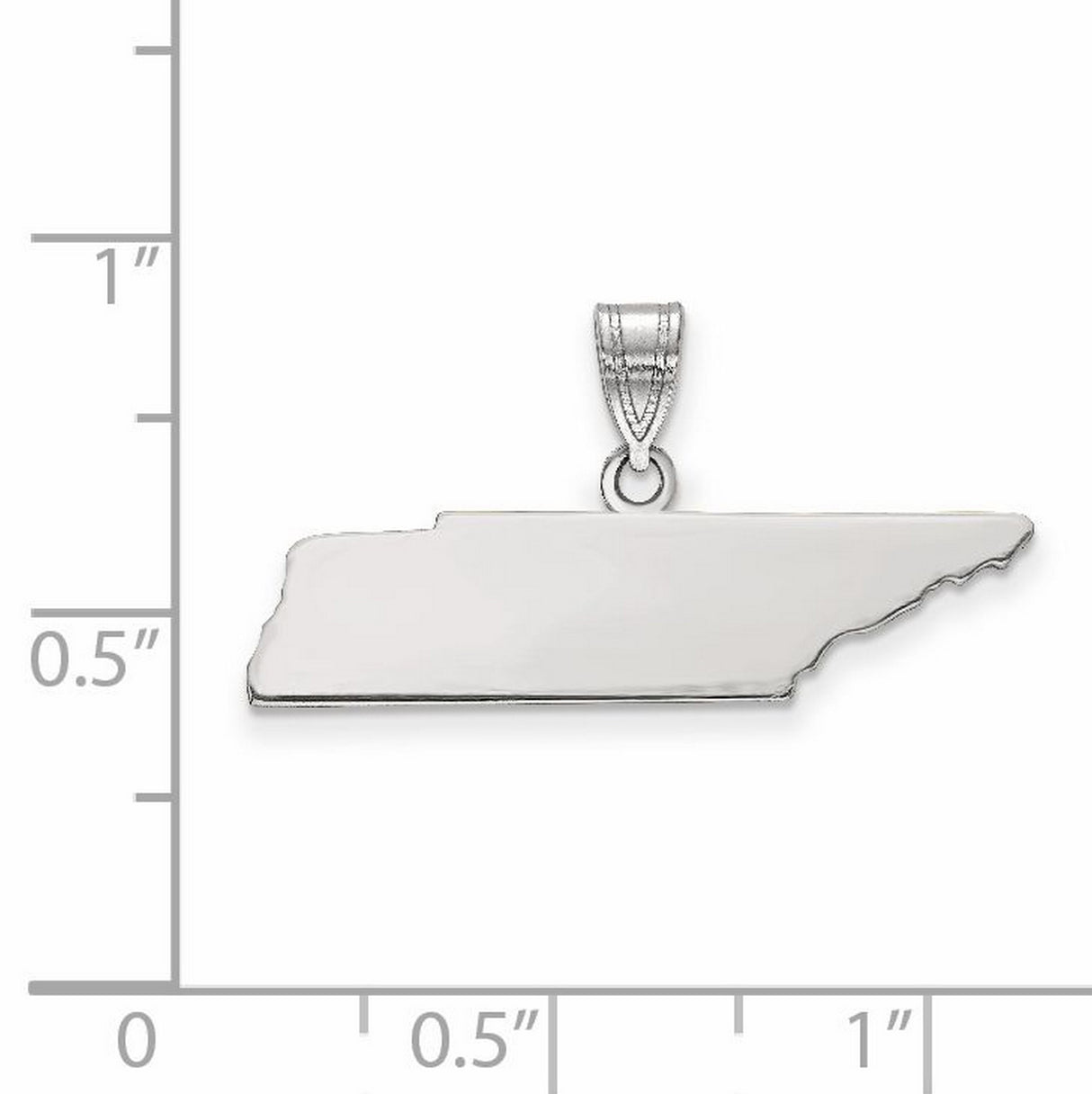 Tennessee State Charm Pendant in Real 14k White Gold