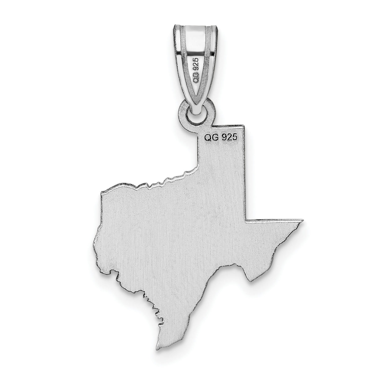 Texas State Charm Pendant in Real 14k White Gold