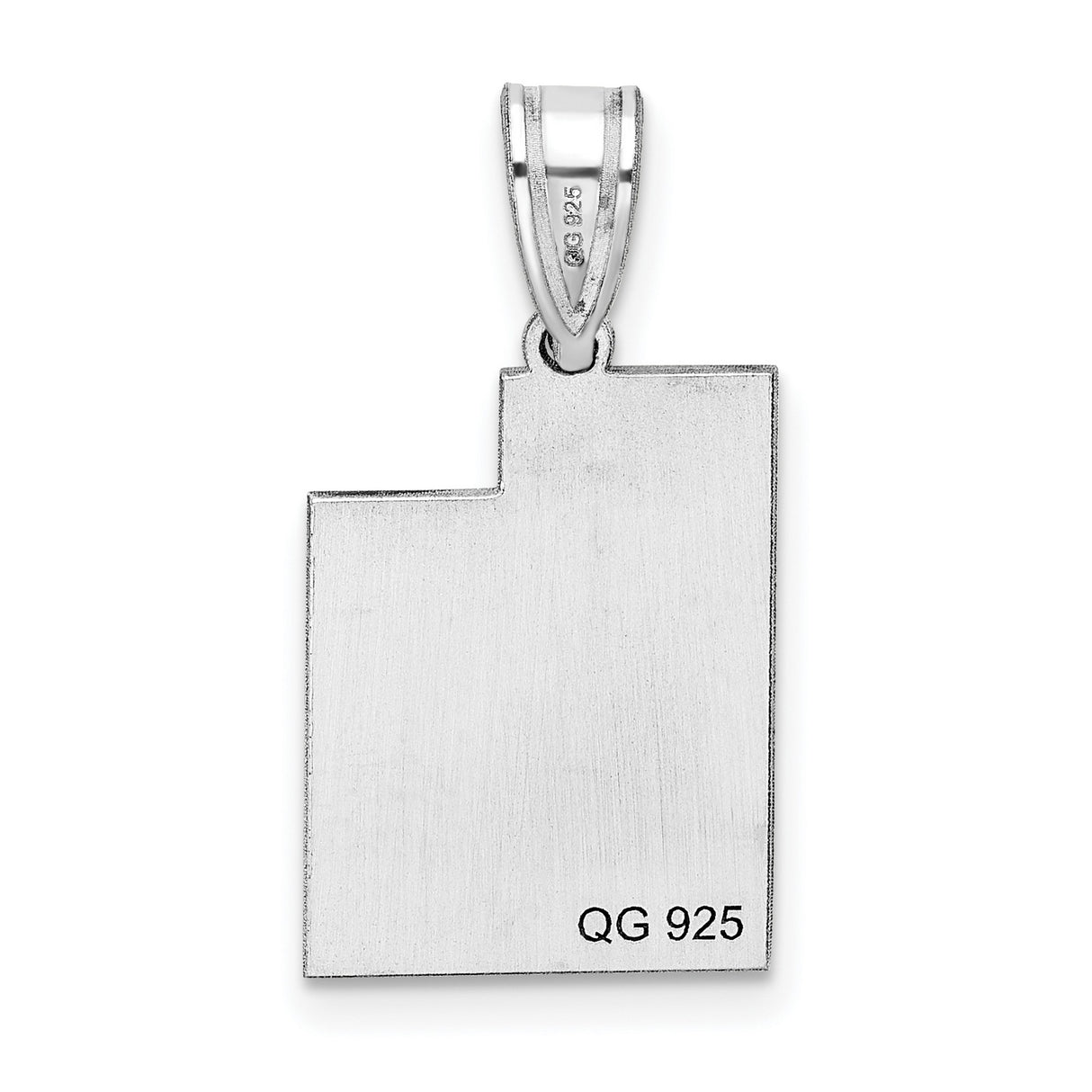 Utah State Charm Pendant in Real 14k White Gold
