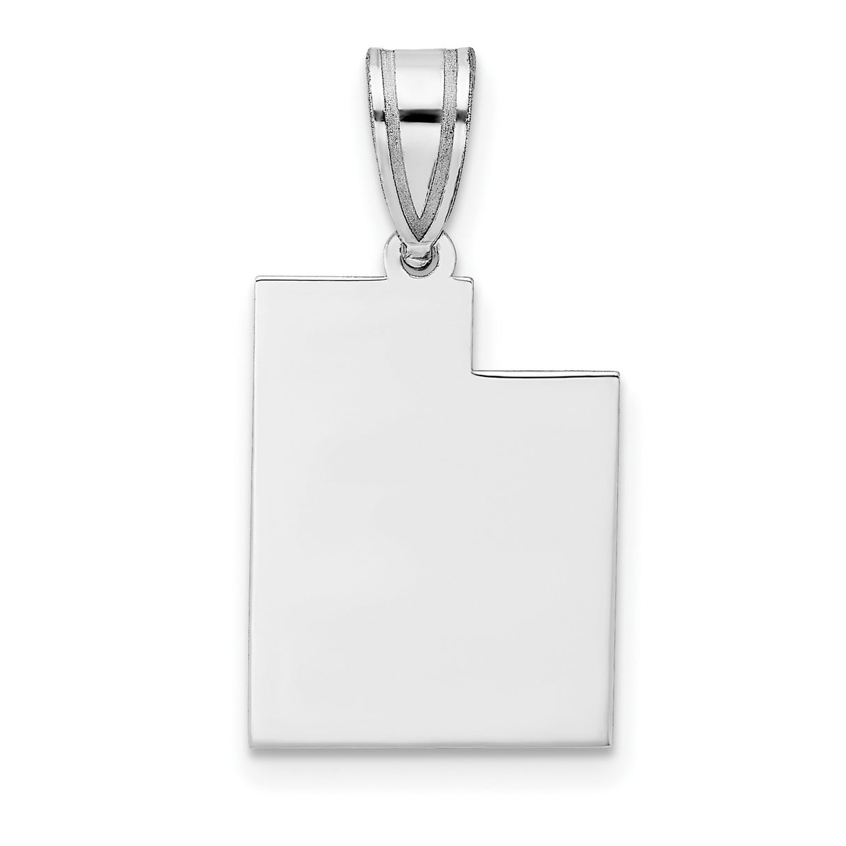 Utah State Charm Pendant in Real 14k White Gold
