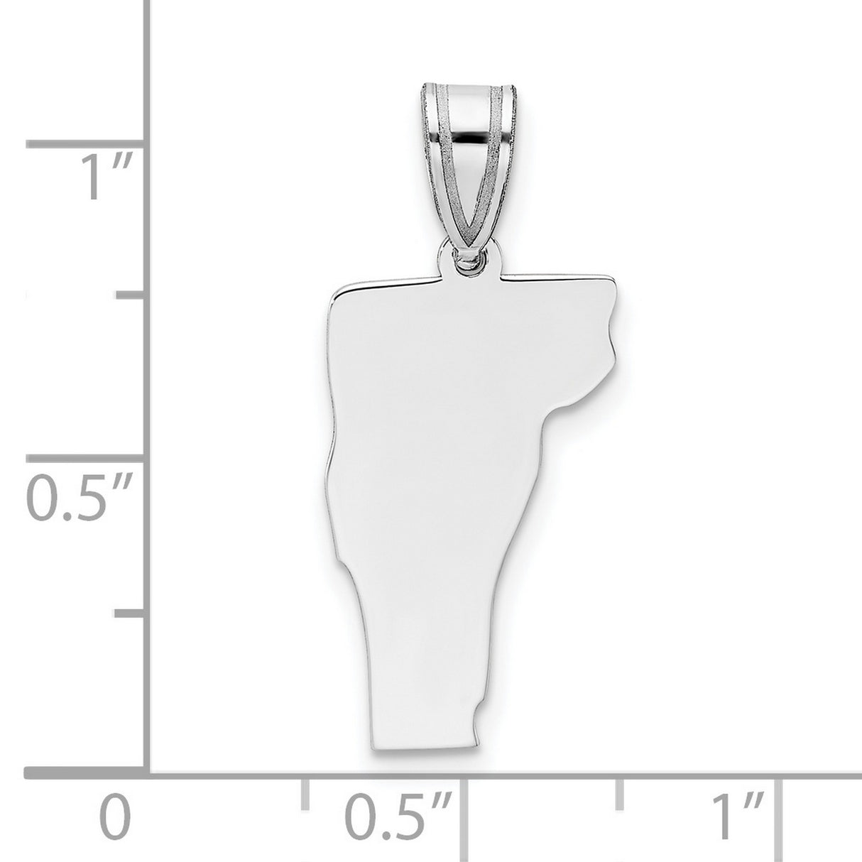 Vermont State Charm Pendant in Real 14k White Gold