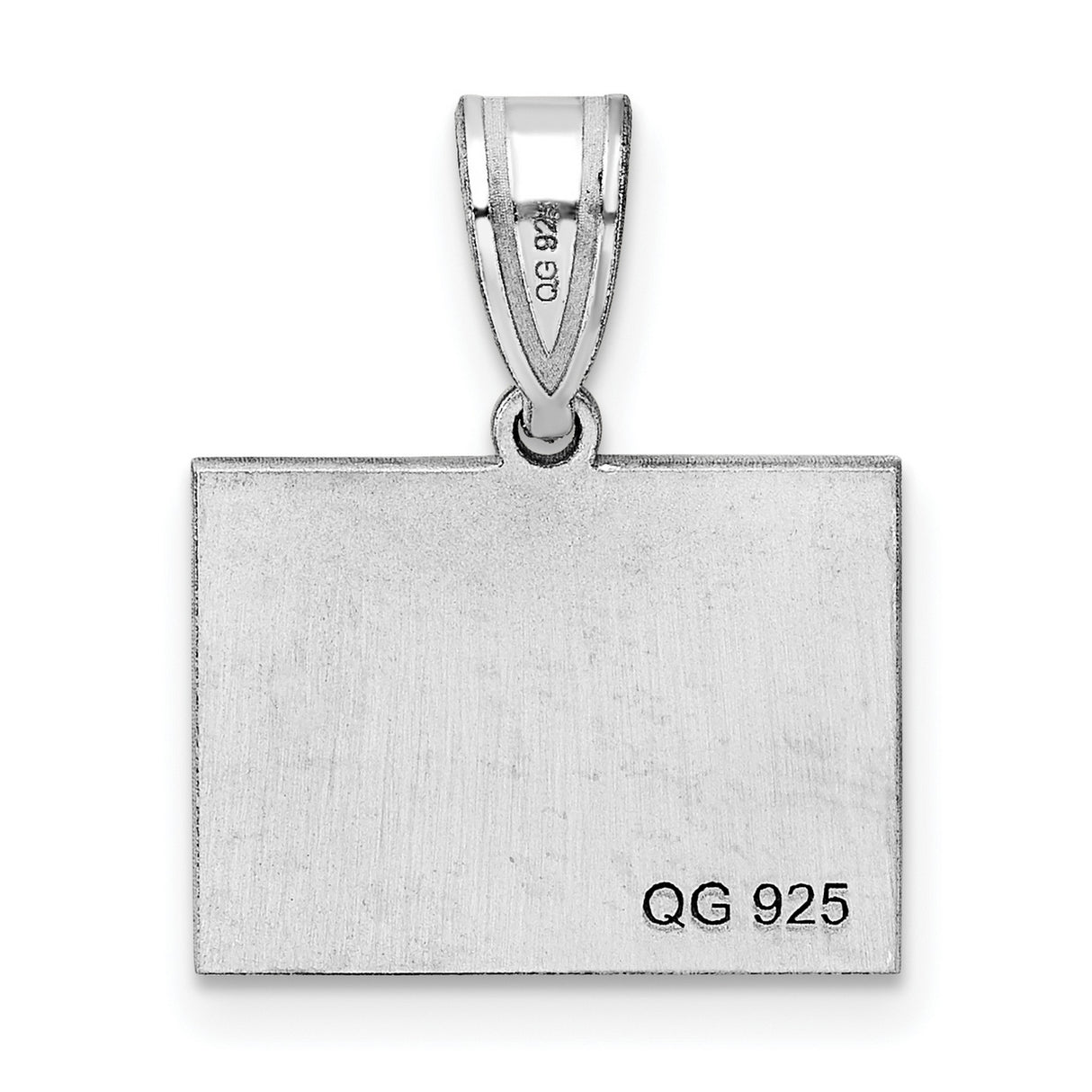 Wyoming State Charm Pendant in Real 14k White Gold