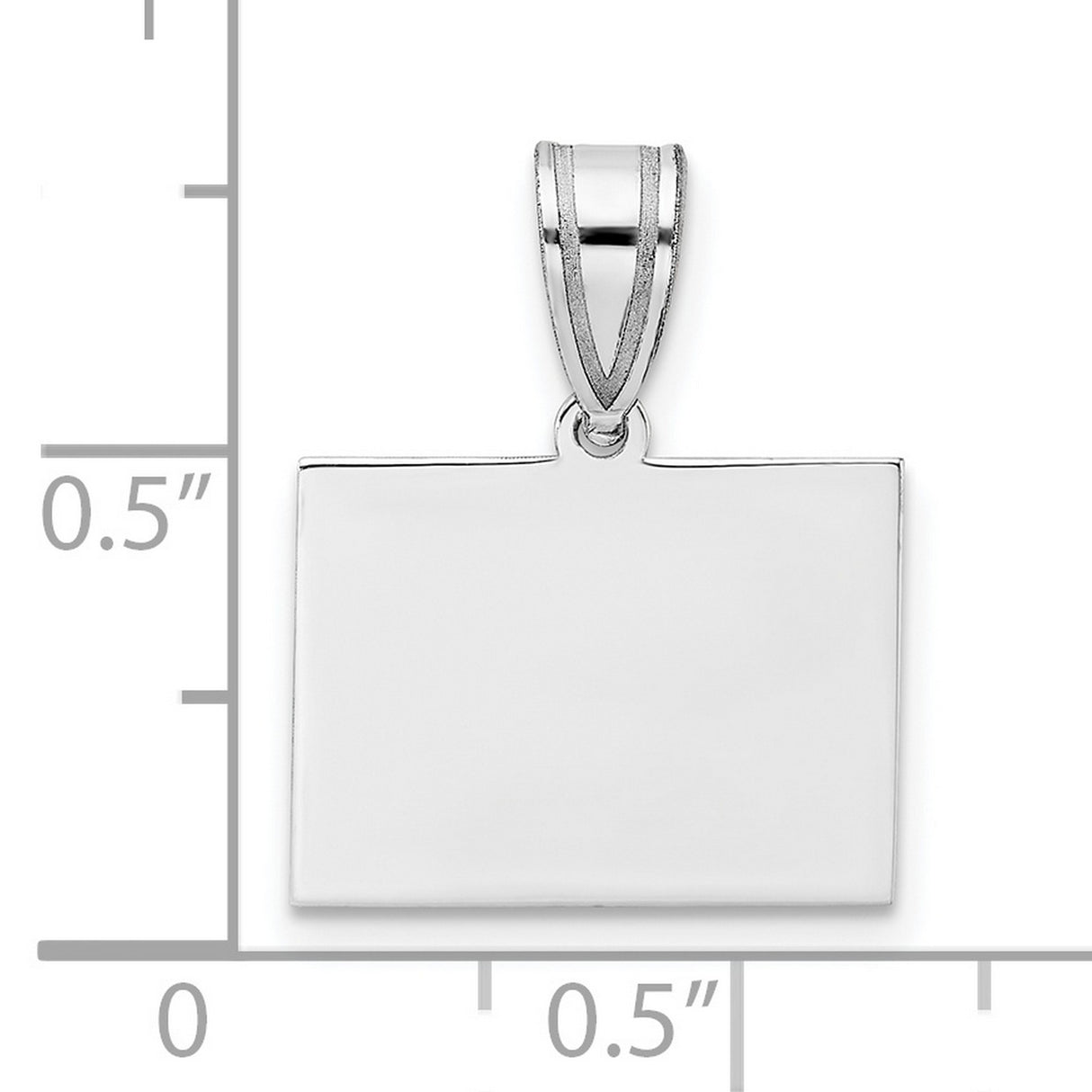 Wyoming State Charm Pendant in Real 14k White Gold