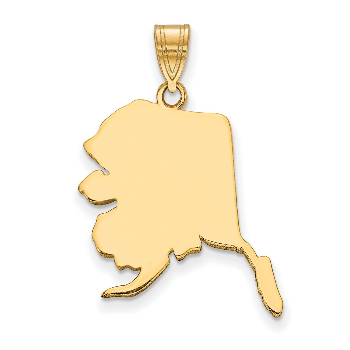 Polished Alaska State Shaped Charm Pendant in Real 925 Sterling SIlver
