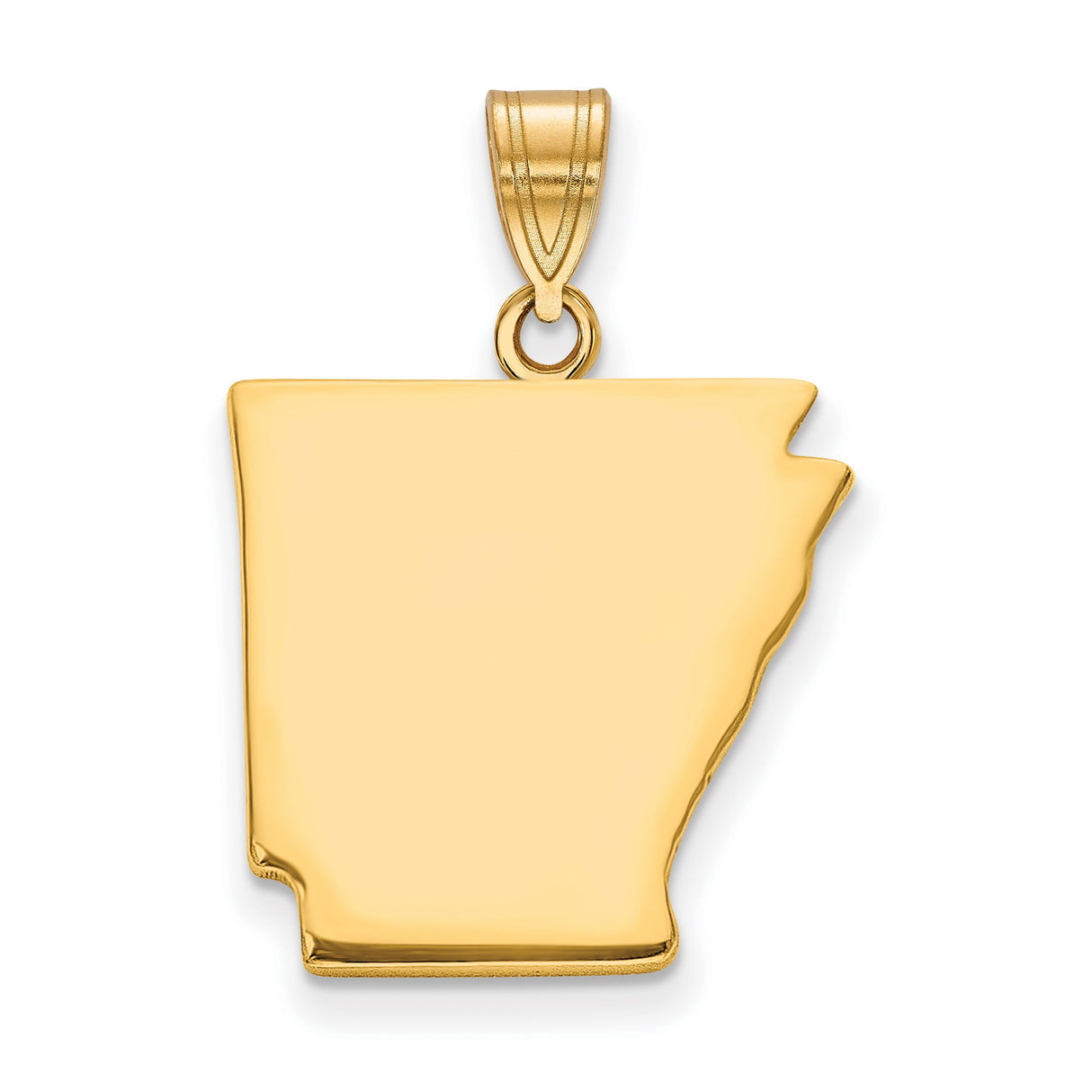 Polished Arkansas State Shaped Charm Pendant in Real 925 Sterling SIlver