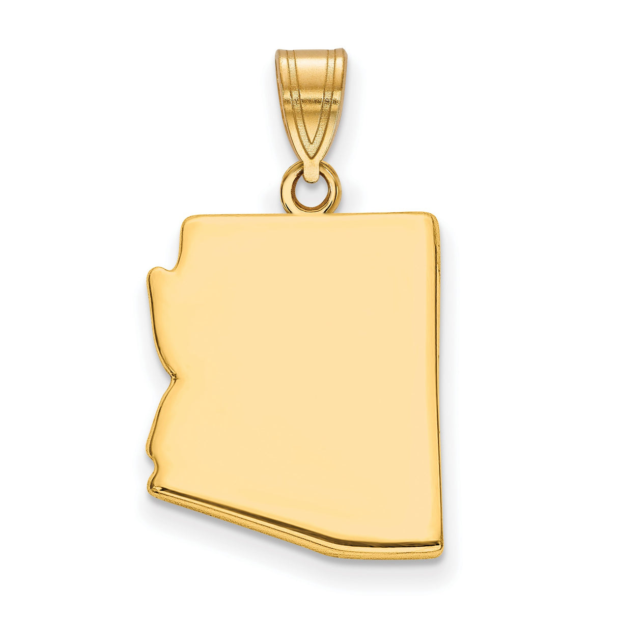Polished Arizona State Shaped Charm Pendant in Real 925 Sterling SIlver