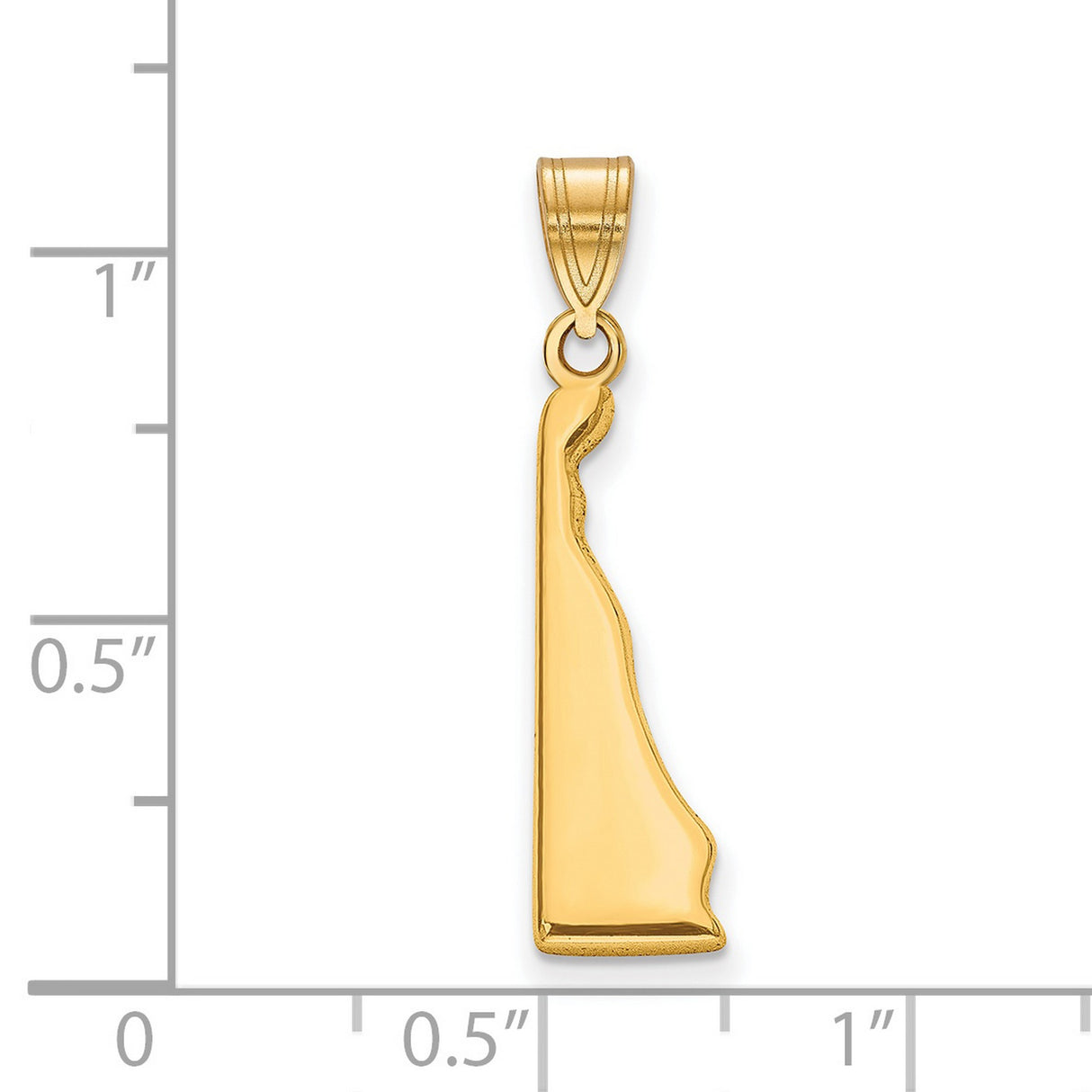 Polished Delaware State Shaped Charm Pendant in Real 925 Sterling SIlver