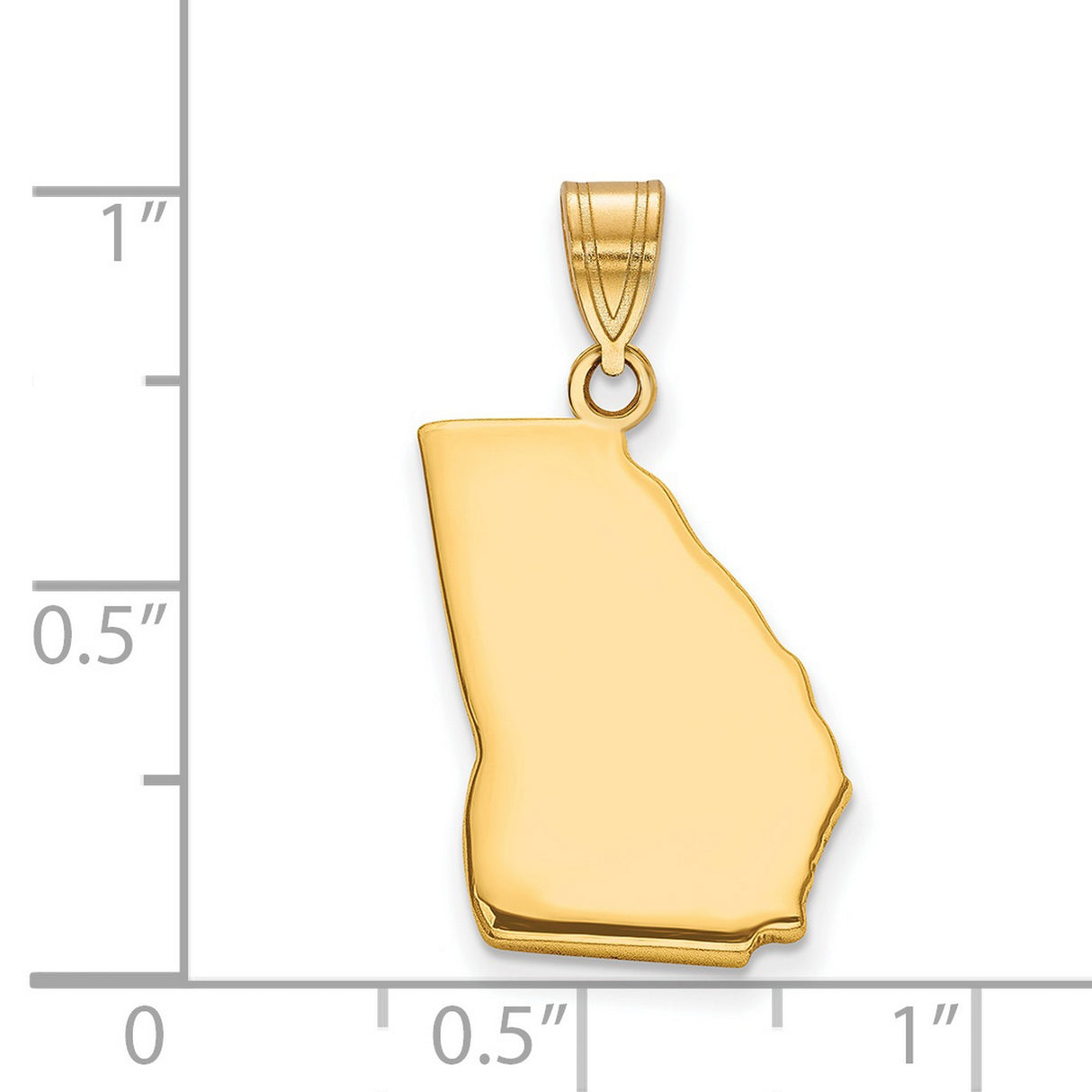 Polished Georgia State Shaped Charm Pendant in Real 925 Sterling SIlver