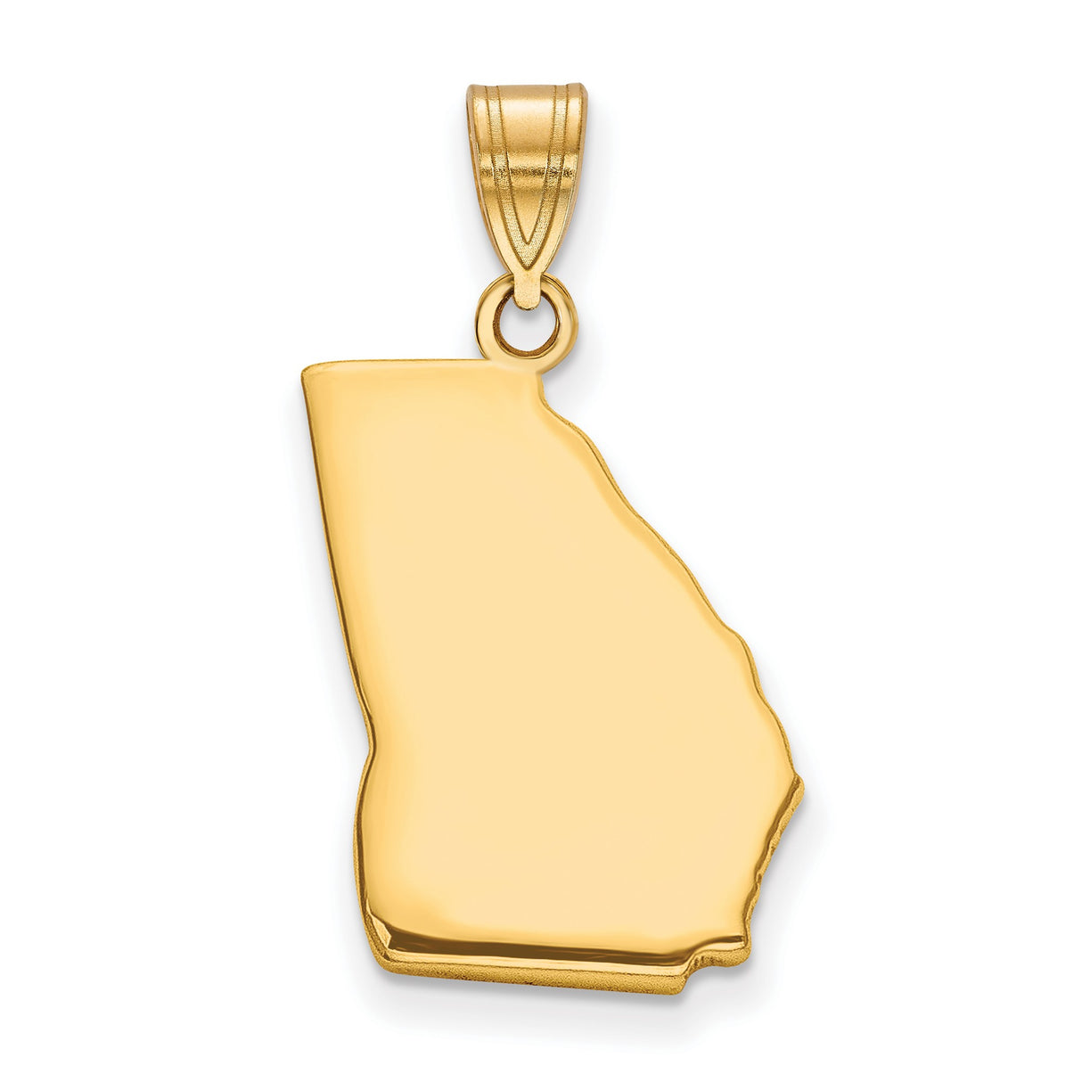 Polished Georgia State Shaped Charm Pendant in Real 925 Sterling SIlver