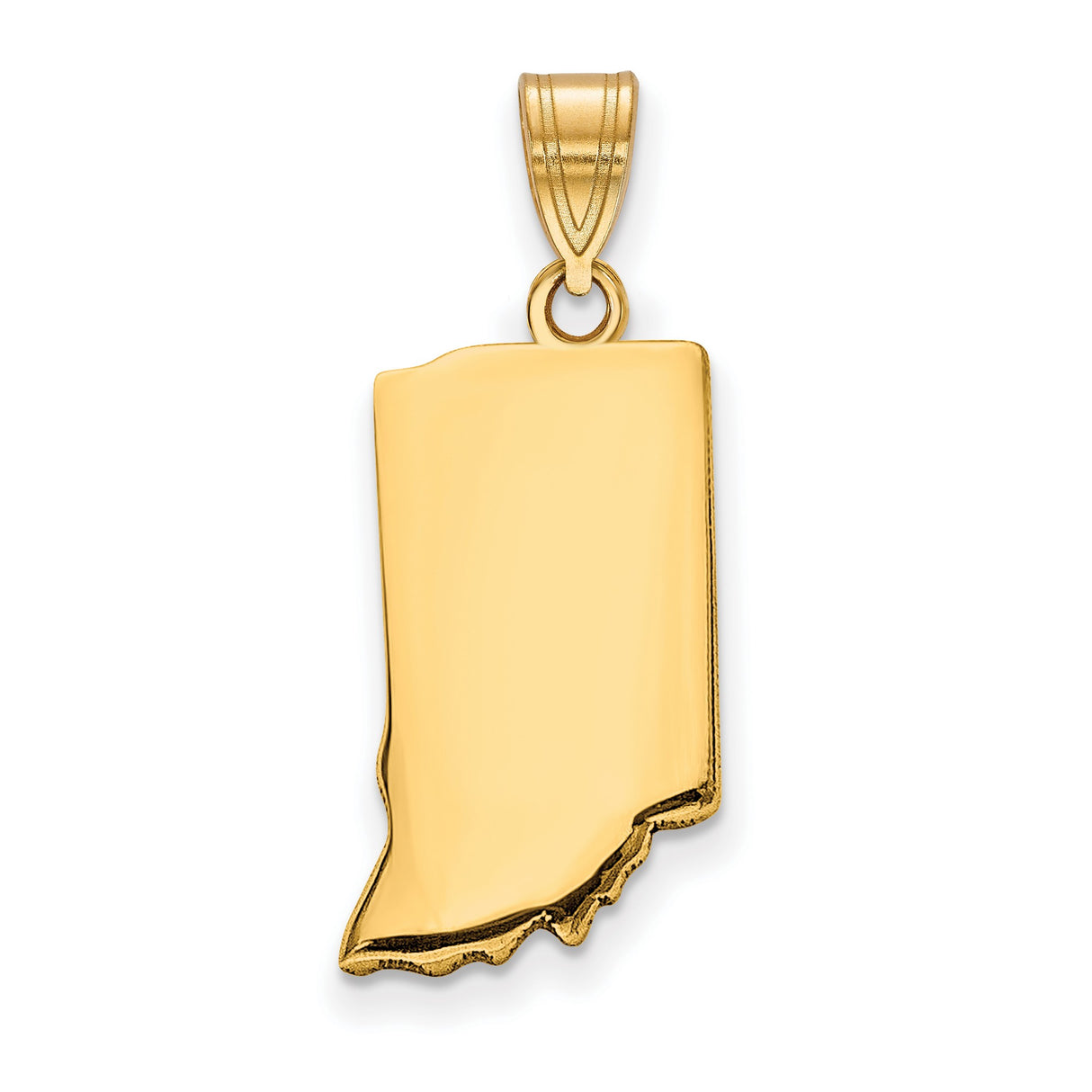 Polished Indiana State Shaped Charm Pendant in Real 925 Sterling SIlver