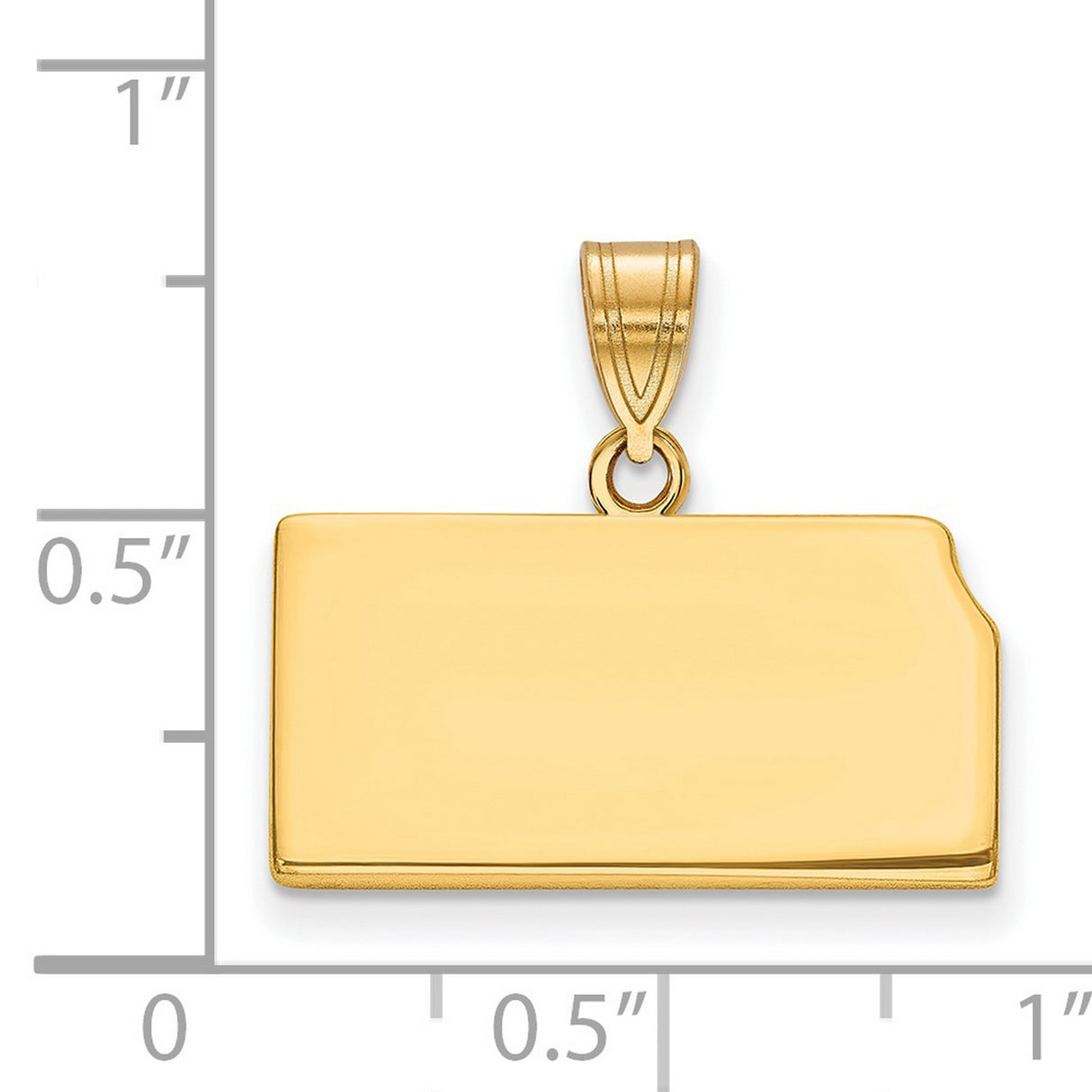 Polished Kansas State Shaped Charm Pendant in Real 925 Sterling SIlver