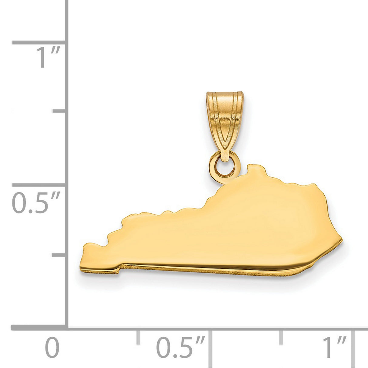 Polished Kentucky State Shaped Charm Pendant in Real 925 Sterling SIlver