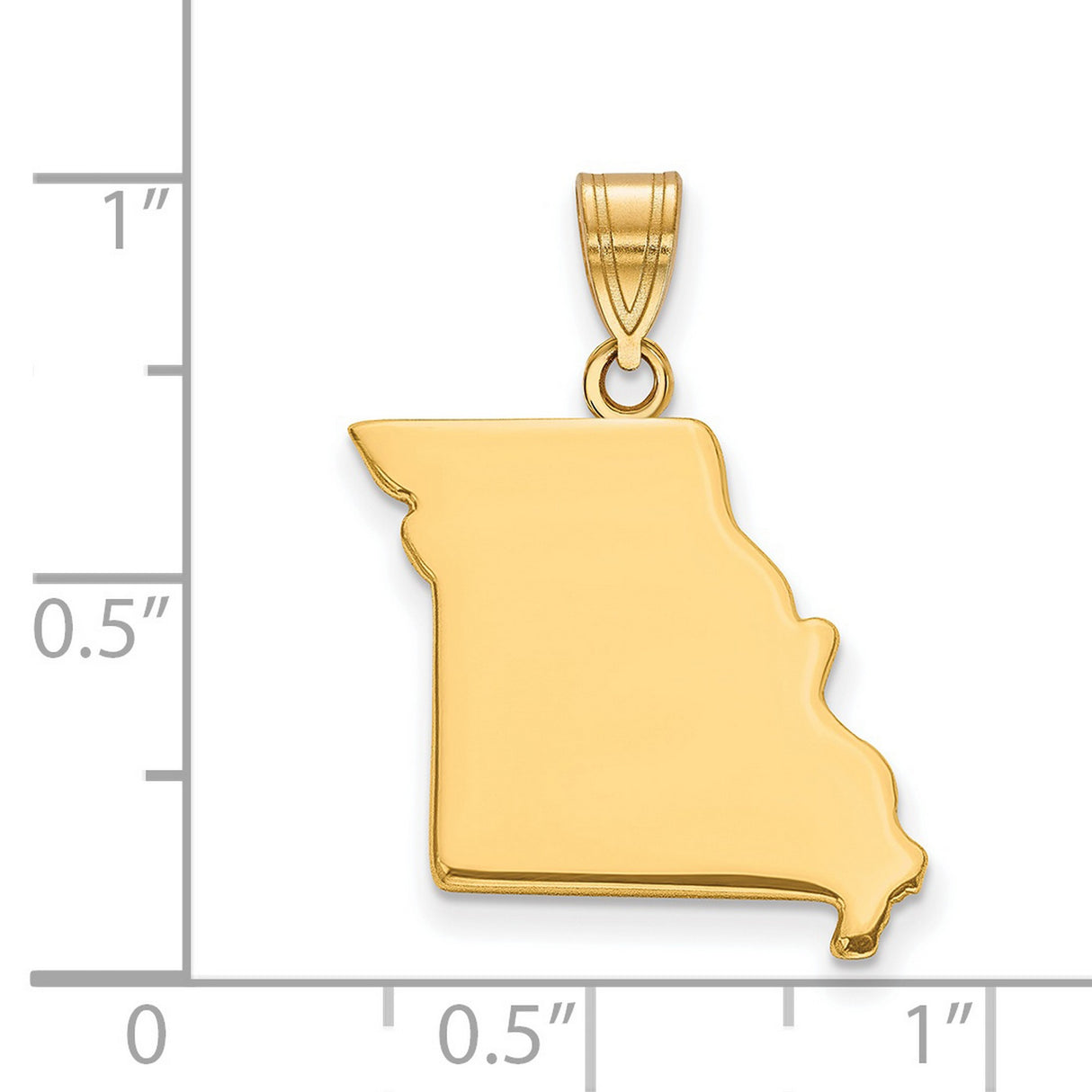 Polished Missouri State Shaped Charm Pendant in Real 925 Sterling SIlver