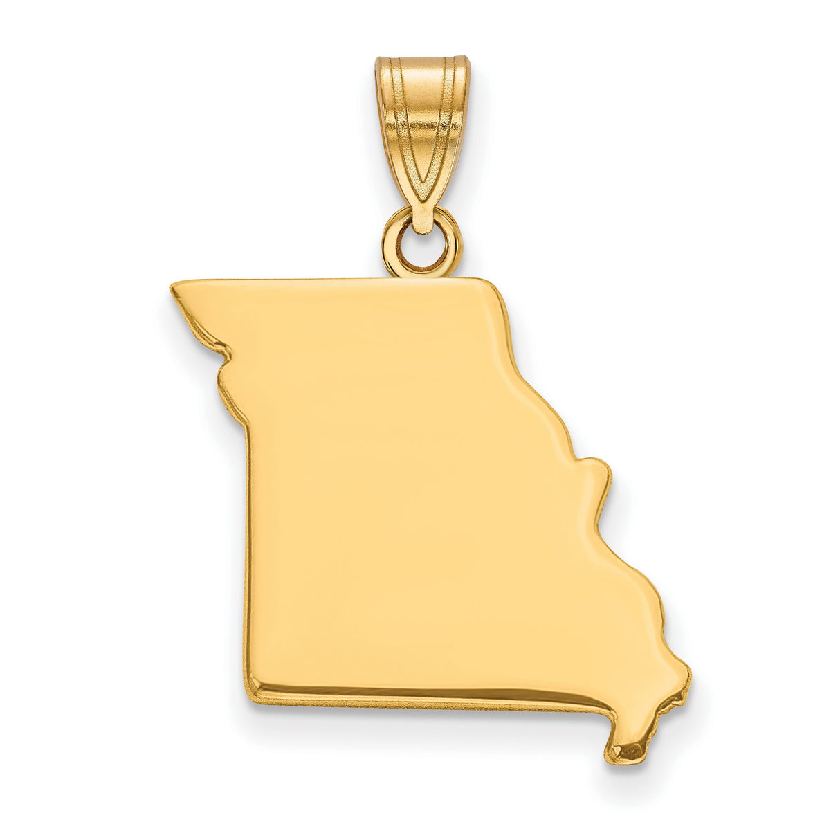 Polished Missouri State Shaped Charm Pendant in Real 925 Sterling SIlver