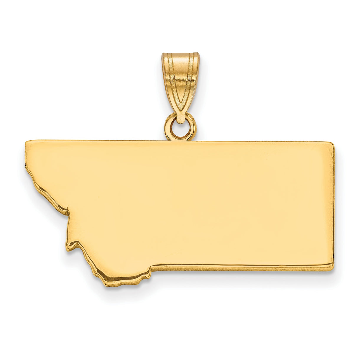 Polished Montana State Shaped Charm Pendant in Real 925 Sterling SIlver