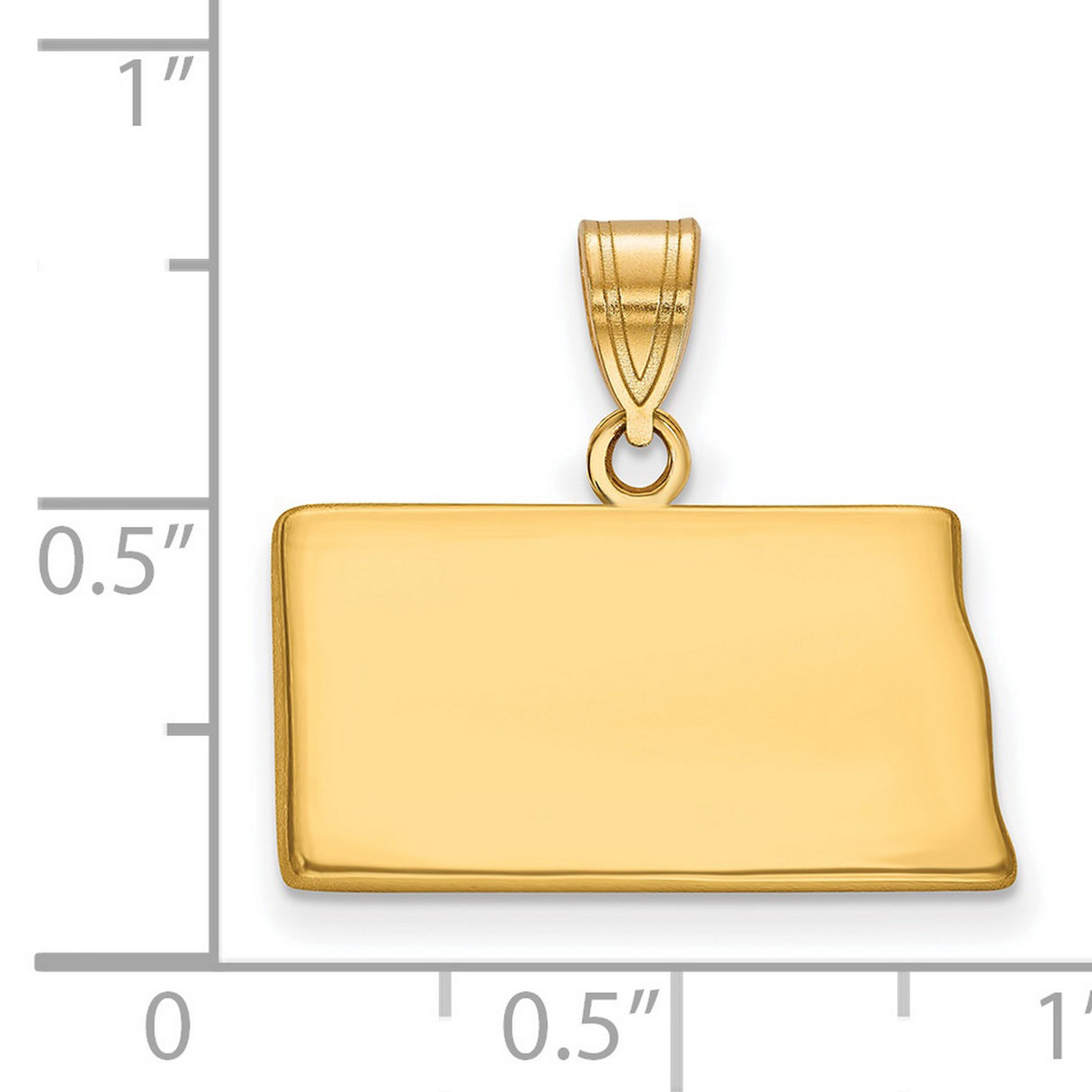 Gold Plated North Dakota State Charm Pendant in Real 925 Sterling SIlver