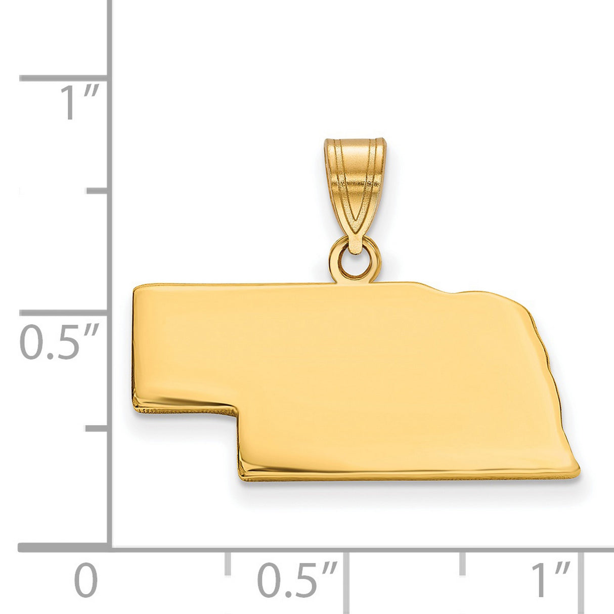 Gold Plated Nebraska State Charm Pendant in Real 925 Sterling SIlver