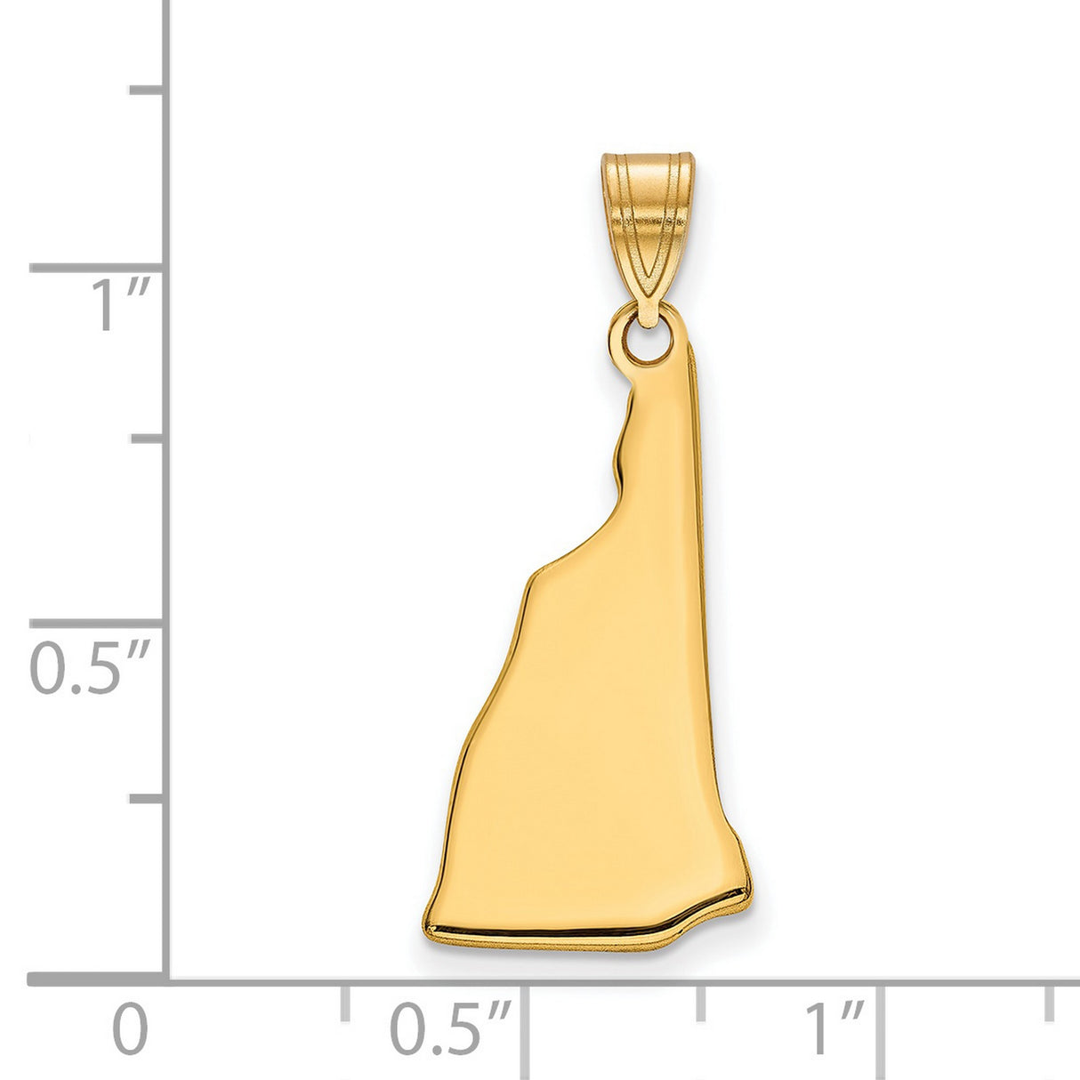 Gold Plated New Hampshire State Charm Pendant in Real 925 Sterling SIlver