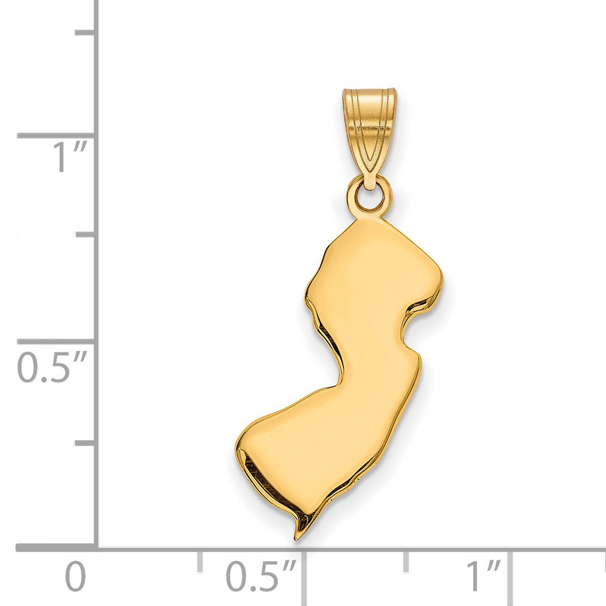 Gold Plated New Jersey State Charm Pendant in Real 925 Sterling SIlver