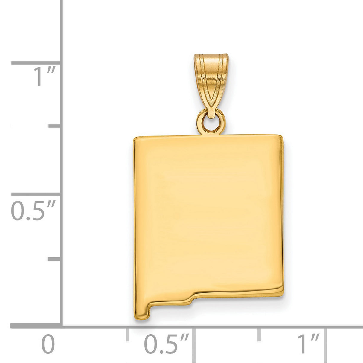 Gold Plated New Mexico State Charm Pendant in Real 925 Sterling SIlver