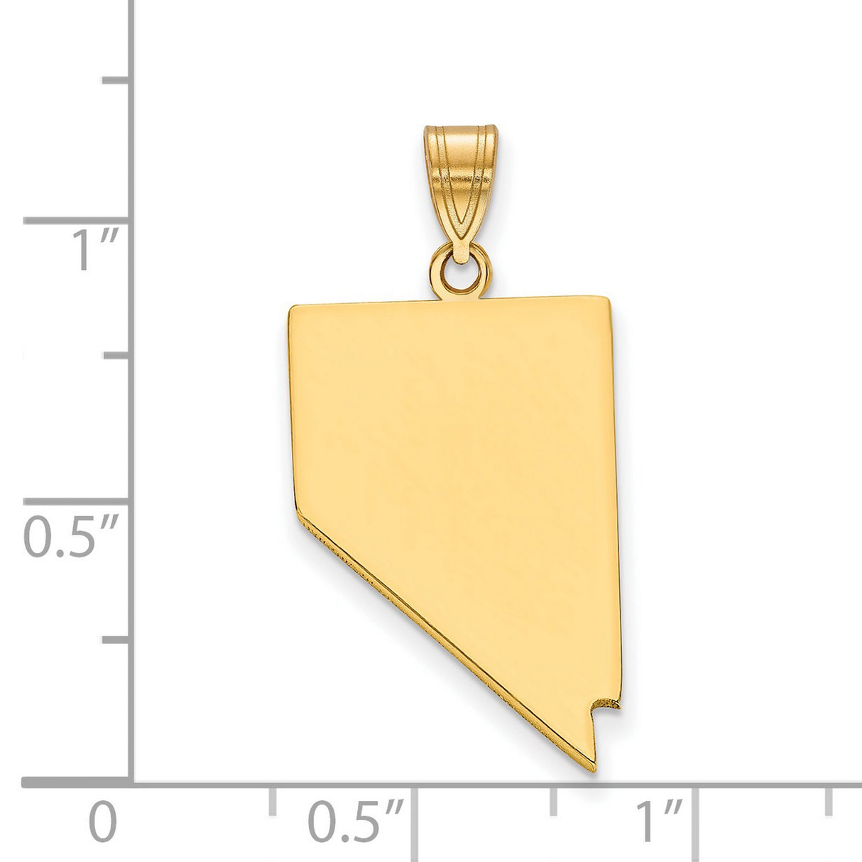 Gold Plated Nevada State Charm Pendant in Real 925 Sterling SIlver