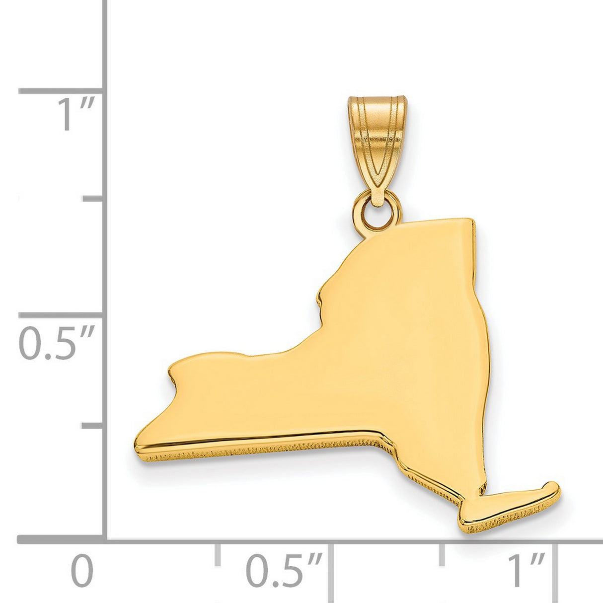 Gold Plated New York State Charm Pendant in Real 925 Sterling SIlver