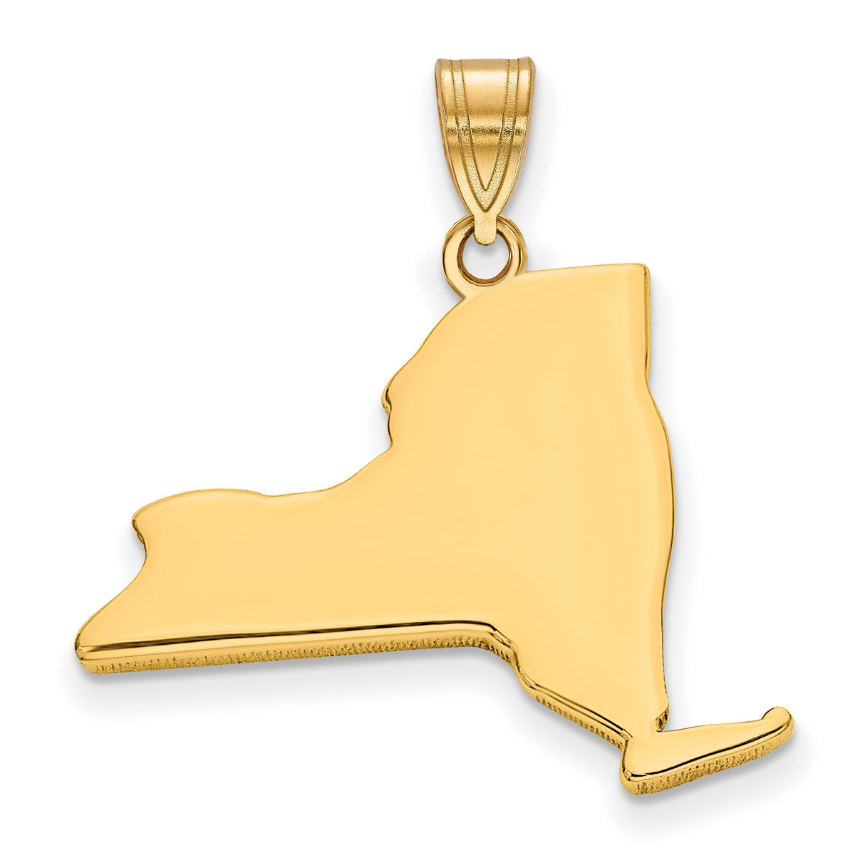 Gold Plated New York State Charm Pendant in Real 925 Sterling SIlver