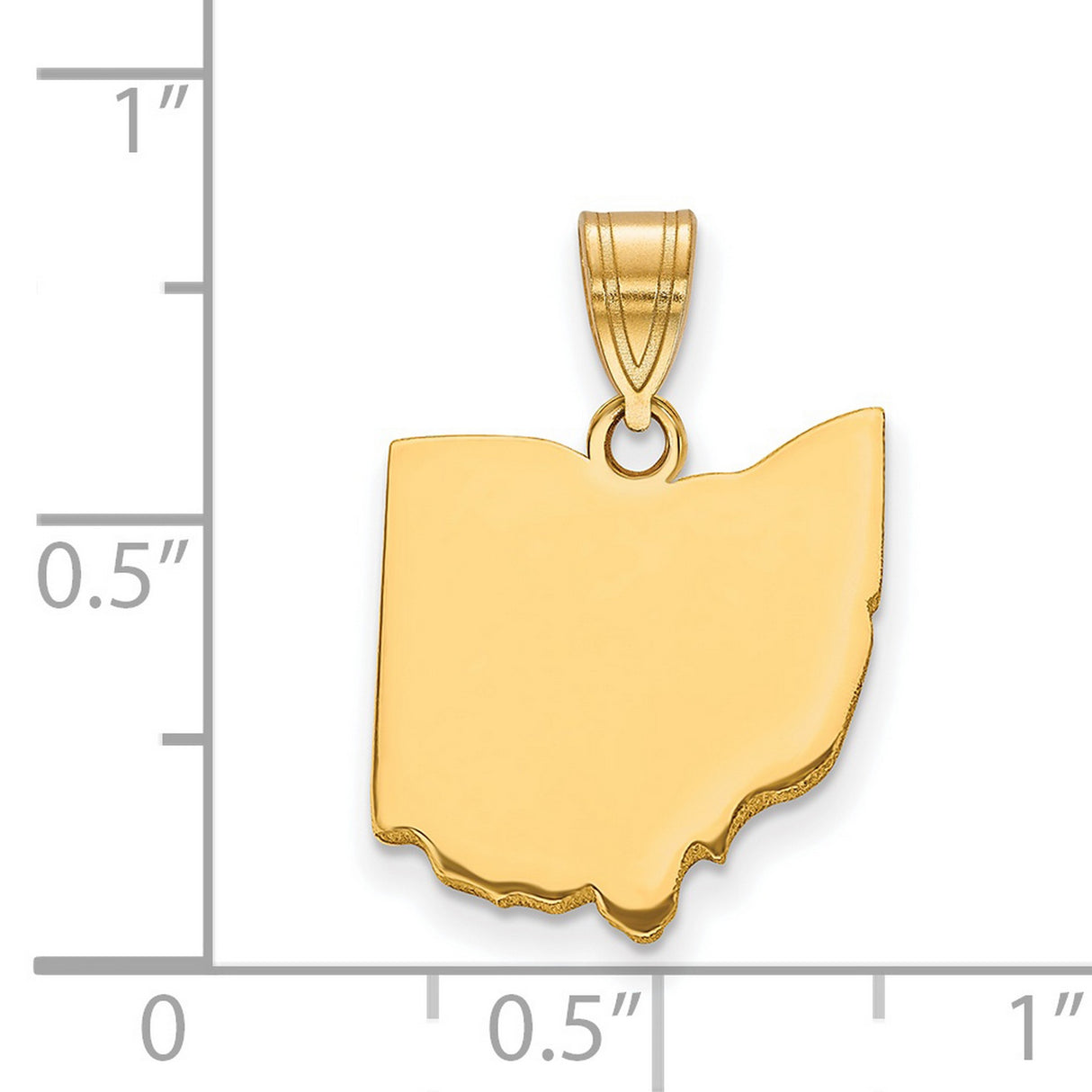 Gold Plated Ohio State Charm Pendant in Real 925 Sterling SIlver