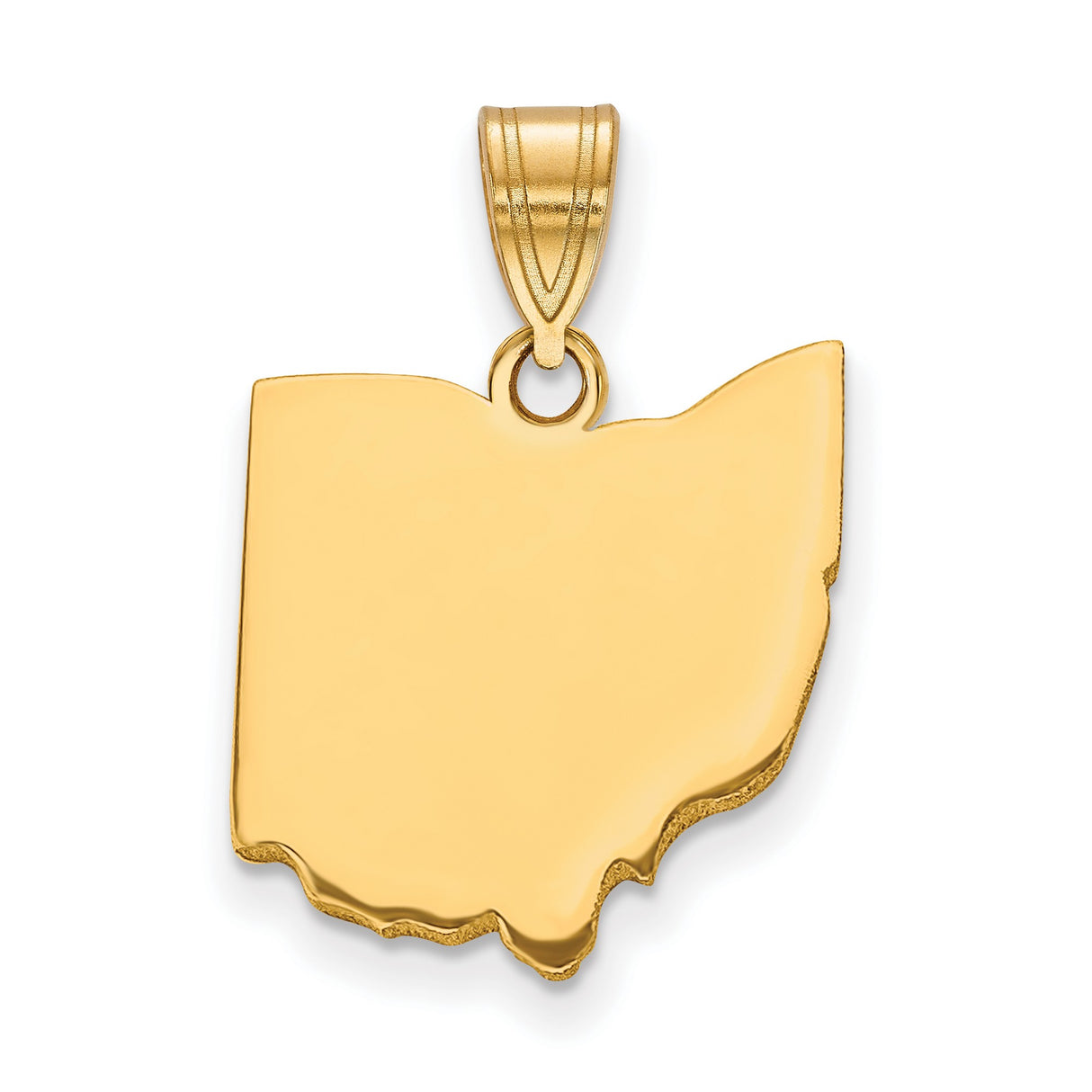 Gold Plated Ohio State Charm Pendant in Real 925 Sterling SIlver