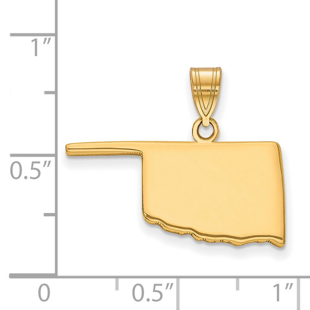Gold Plated Oklahoma State Charm Pendant in Real 925 Sterling SIlver