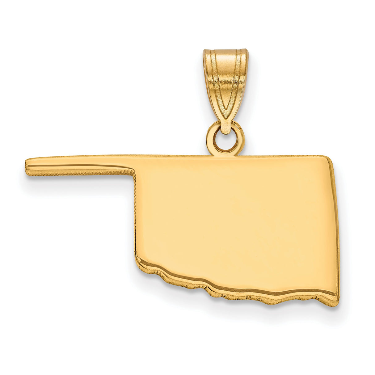 Gold Plated Oklahoma State Charm Pendant in Real 925 Sterling SIlver