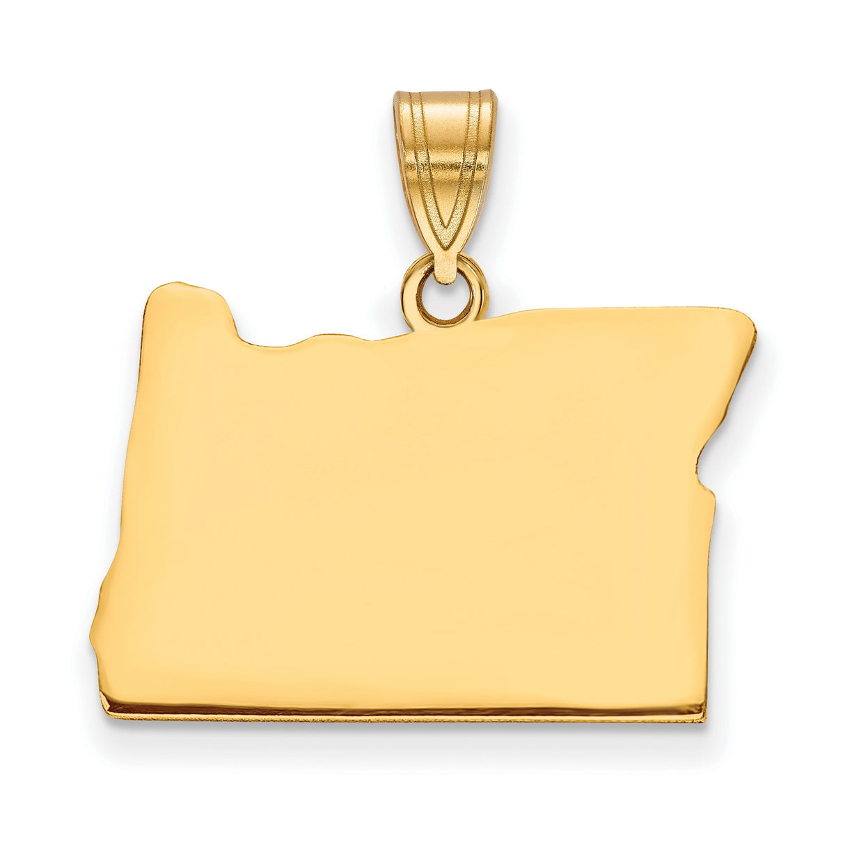 Gold Plated Oregon State Charm Pendant in Real 925 Sterling SIlver