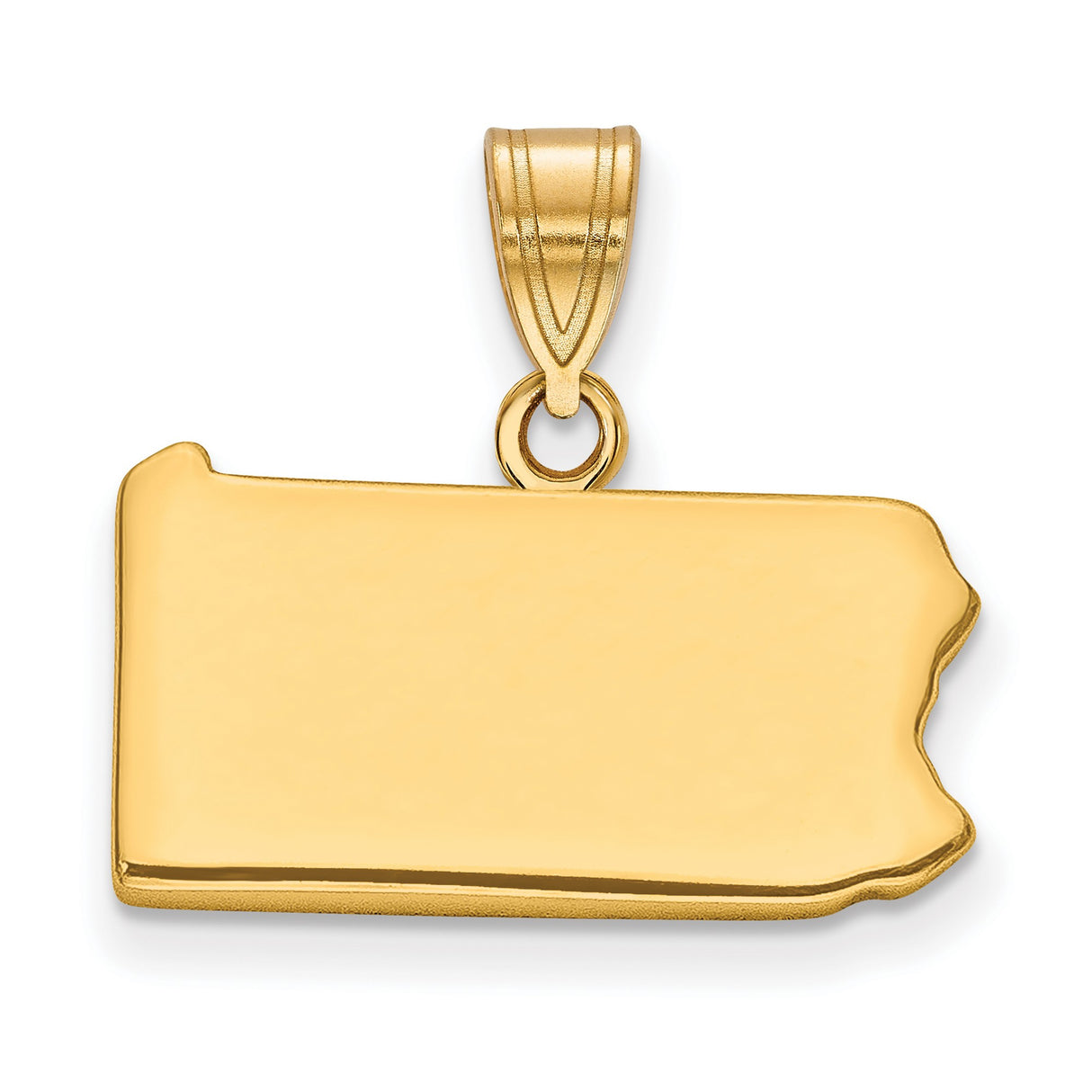 Gold Plated Pennsylvania State Charm Pendant in Real 925 Sterling SIlver