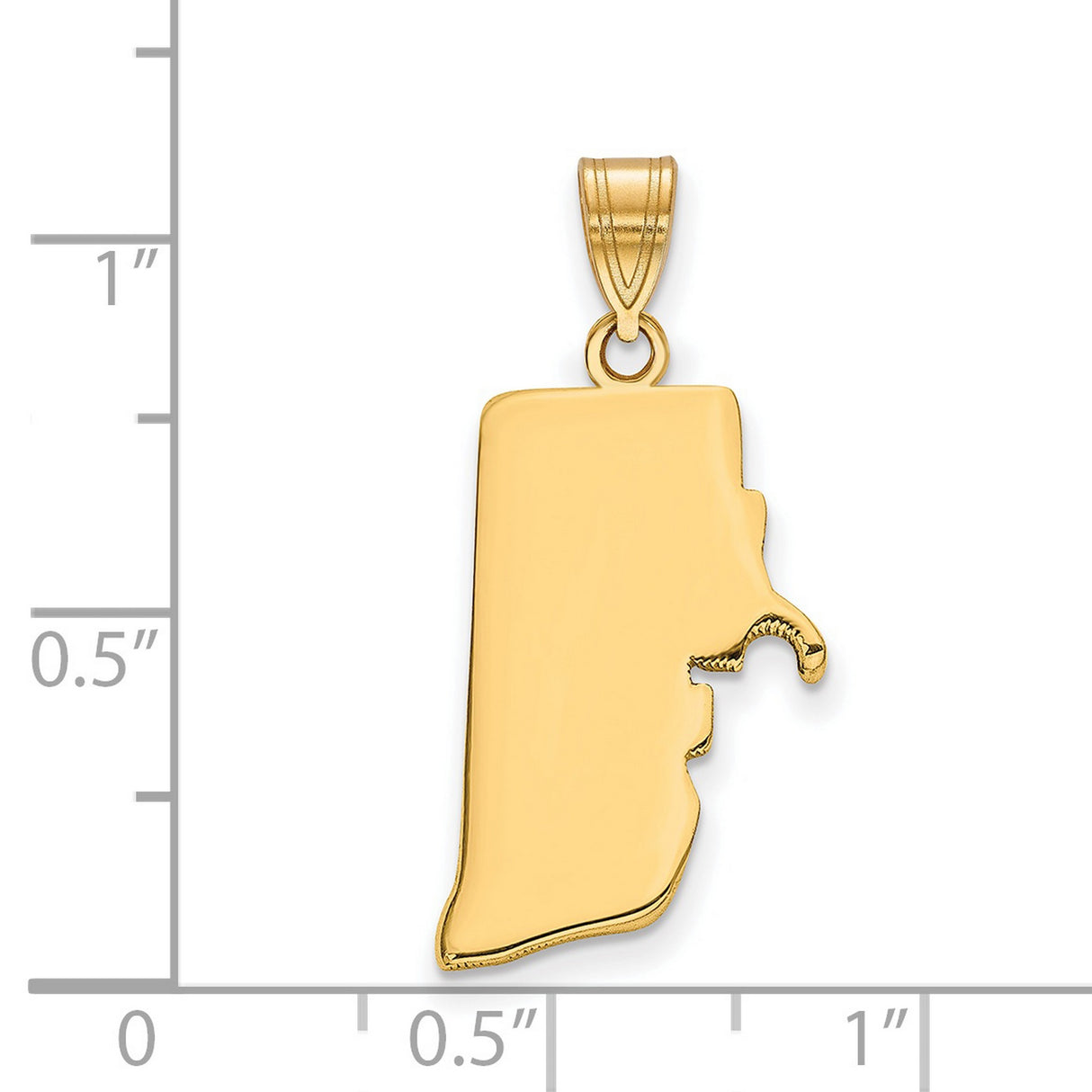 Gold Plated Rhode Island State Charm Pendant in Real 925 Sterling SIlver